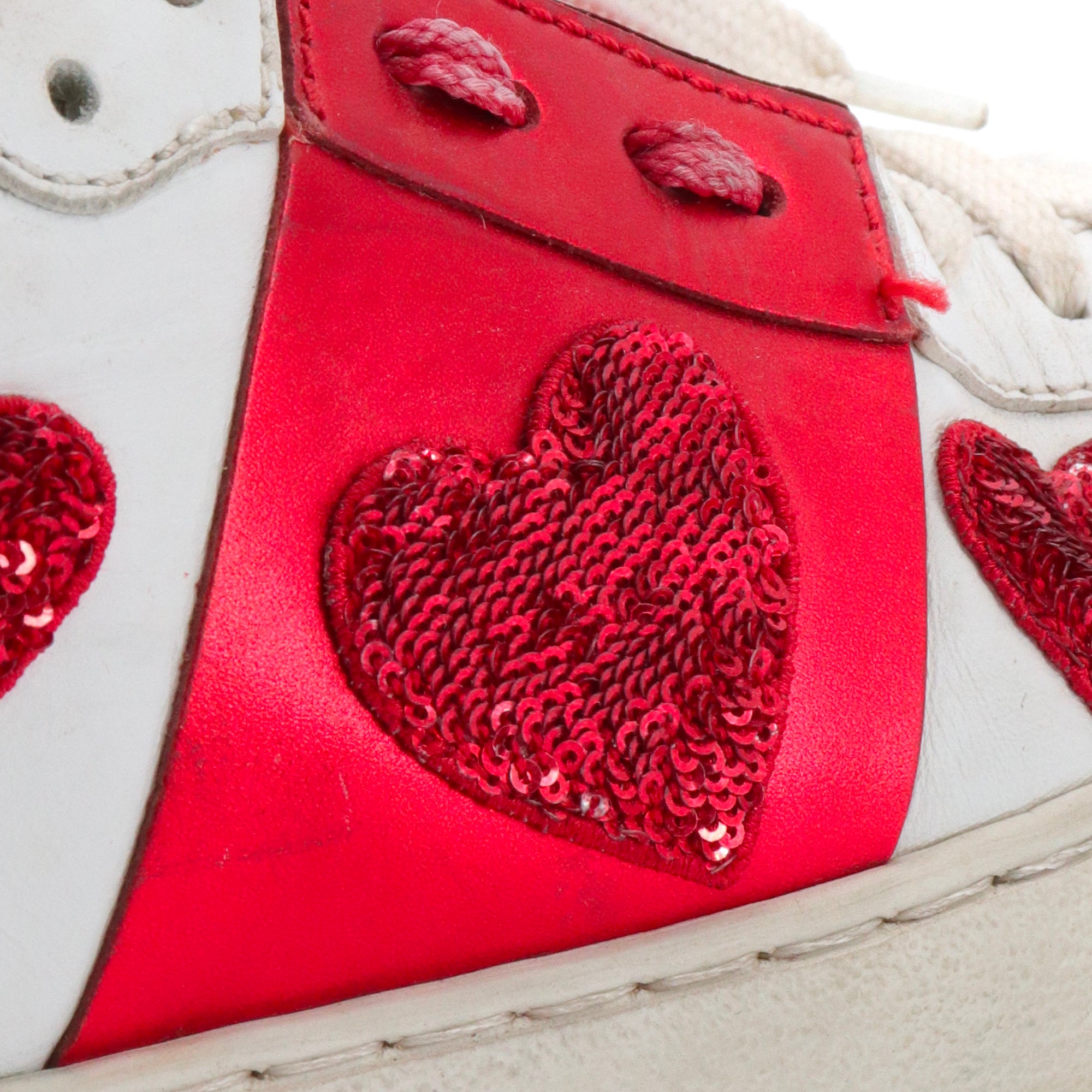VALENTINO - Sneakers Open Valentino en cuir blanc et rouge (T36)