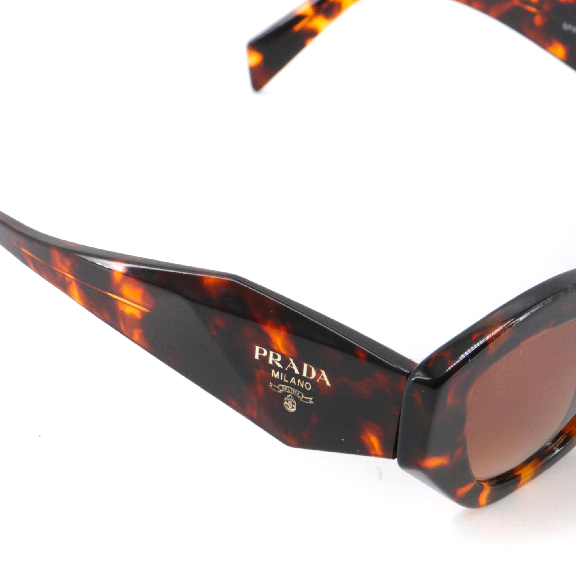 PRADA - Lunettes de soleil SPR07Y Prada en plastique écailles marron