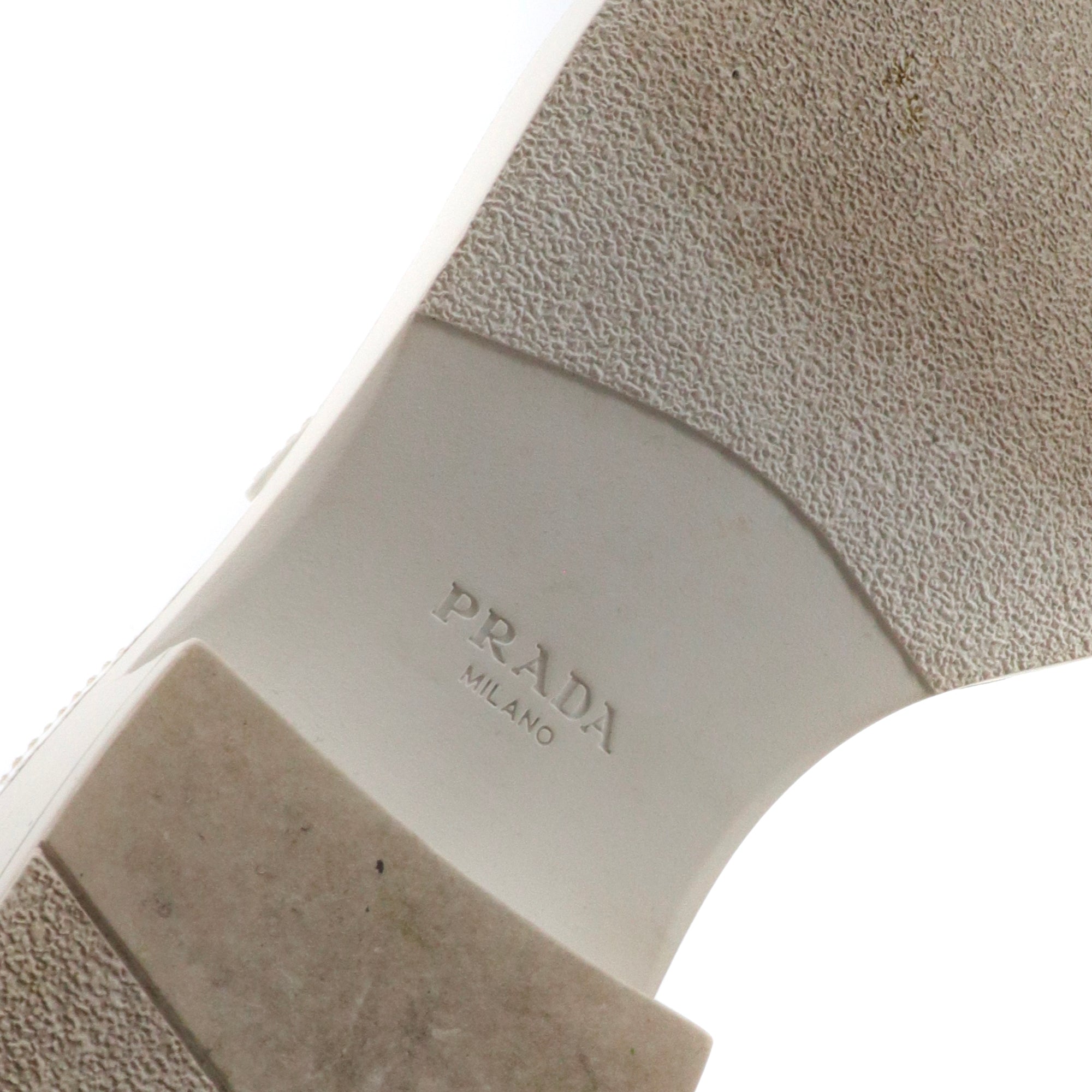 PRADA - Chocolate Prada loafers in white brushed leather (T36.5)