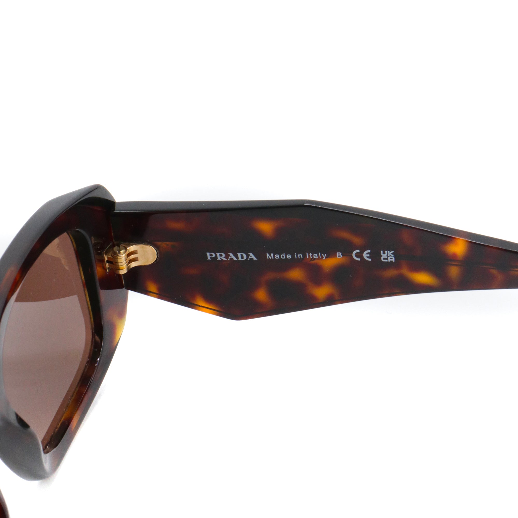 PRADA - Lunettes de soleil Prada en plastique écailles marron