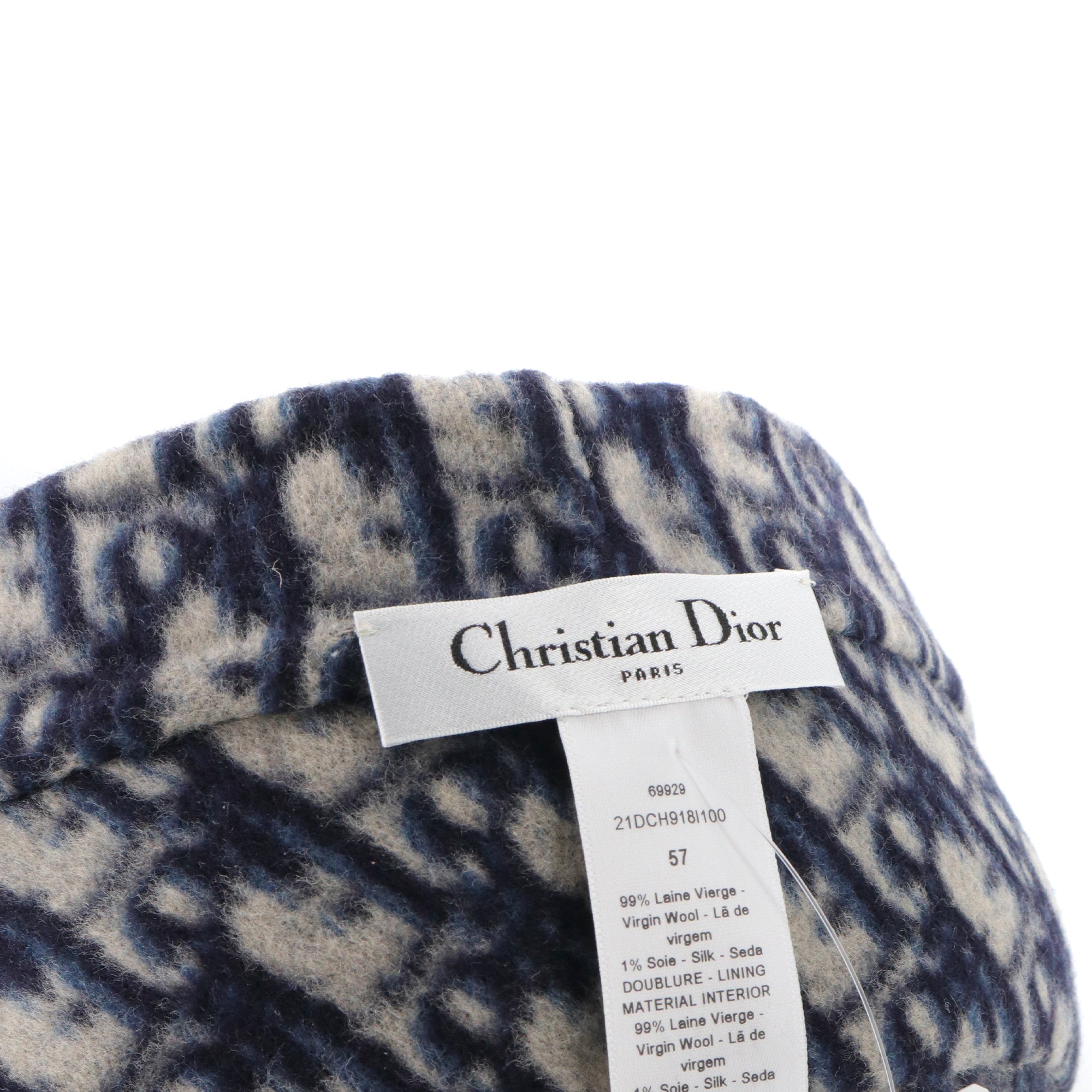 DIOR - Chic Military Dior reversible cap in navy blue oblique monogrammed wool (T57)