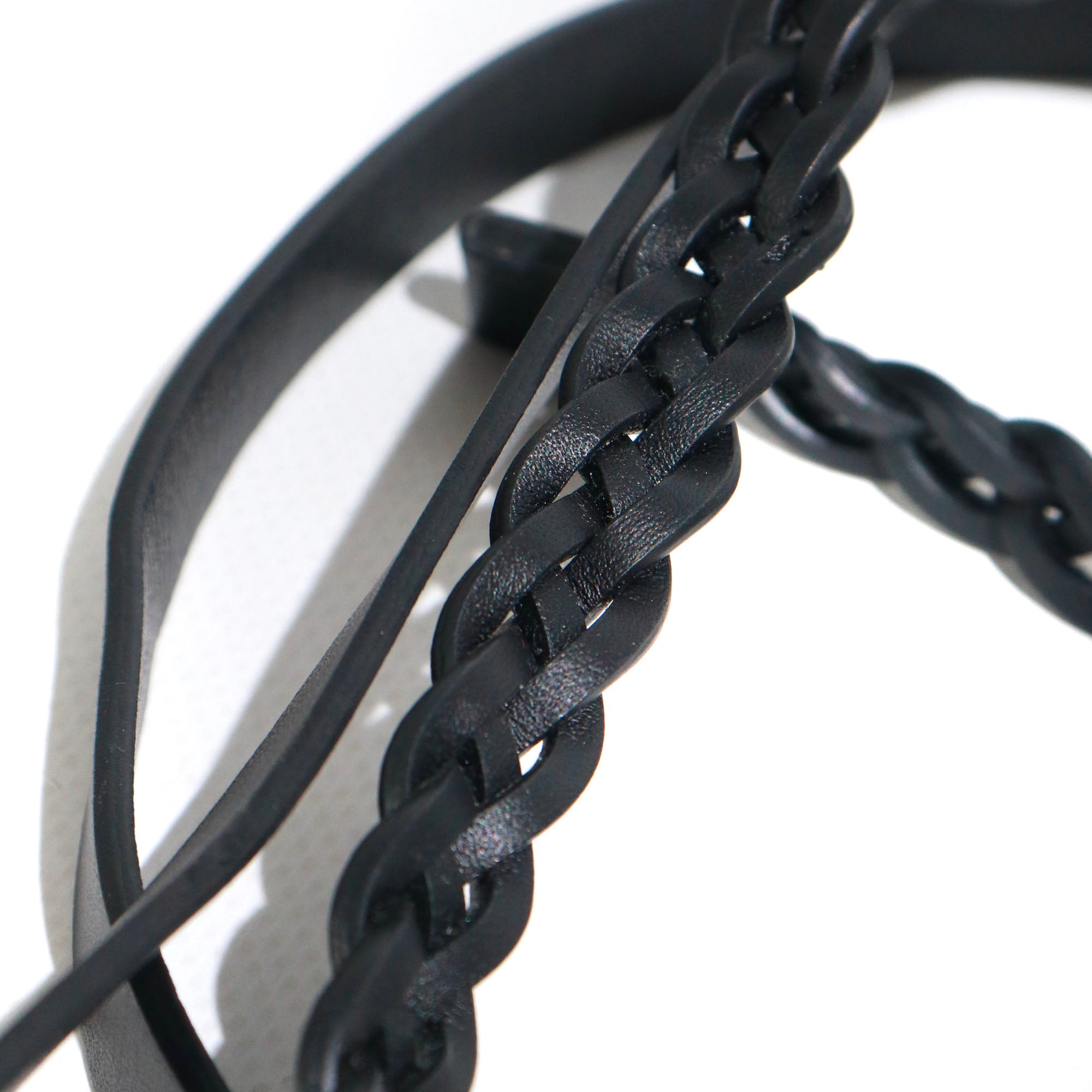DIOR - Ceinture double CD Dior en cuir tressé noir (T80)