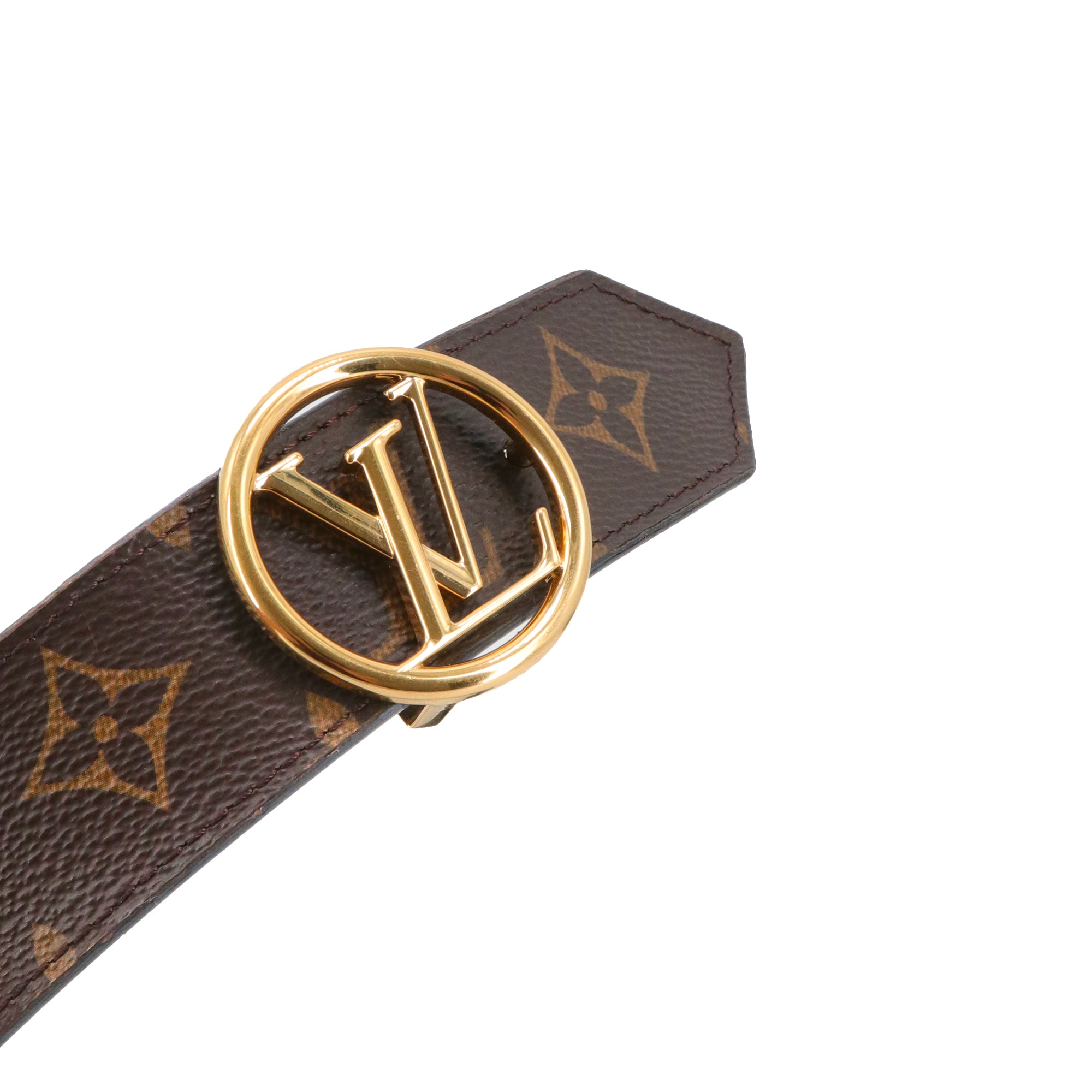 LOUIS VUITTON - Louis Vuitton reversible Circle belt in monogrammed canvas (T75)