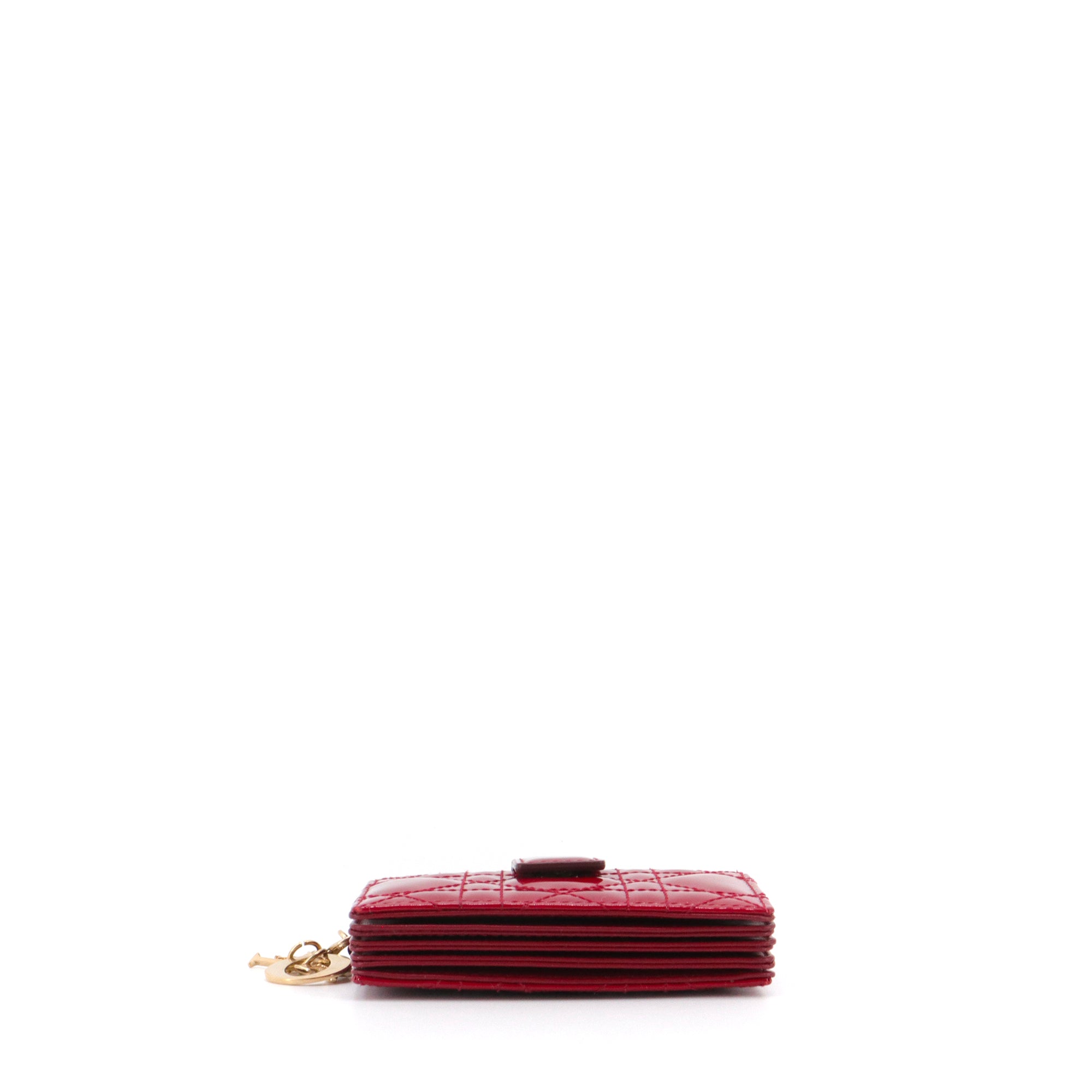DIOR - Jasmine Lady Dior card holder in red patent leather