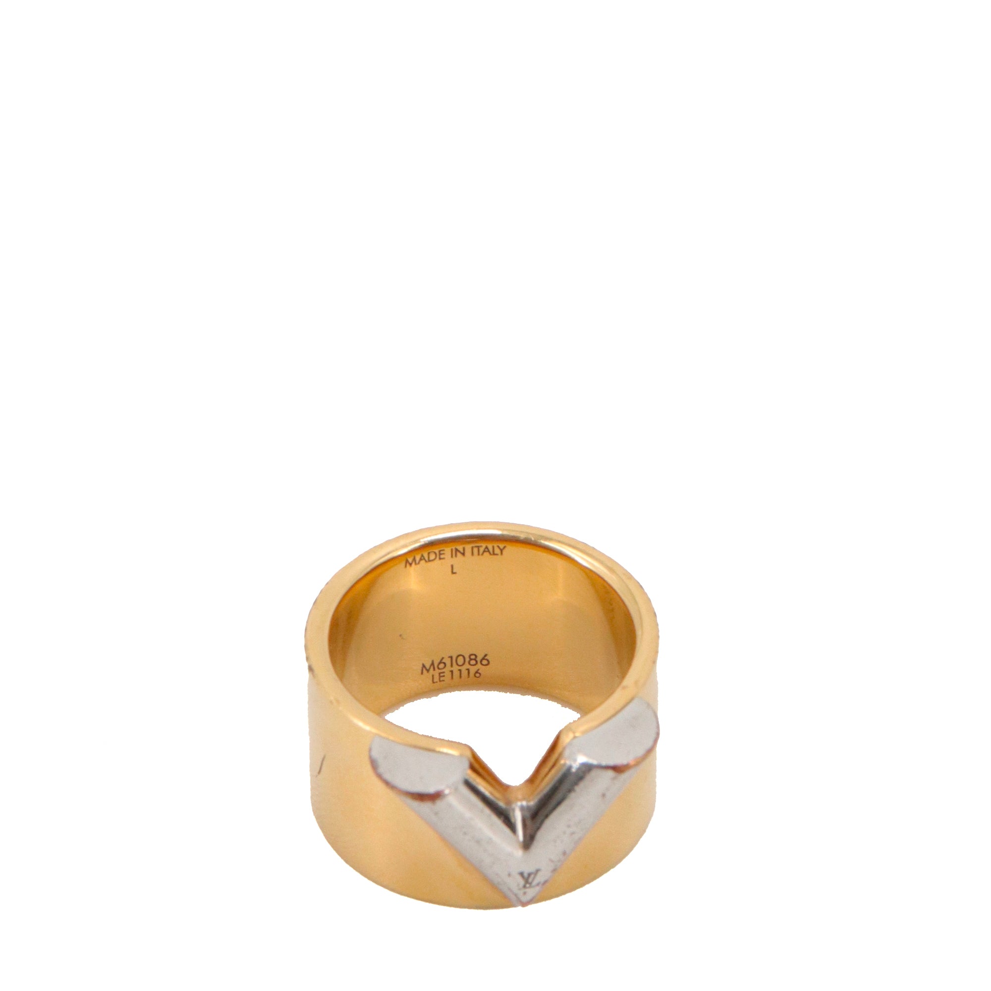 LOUIS VUITTON - Louis Vuitton Essential V ring in gold and silver metal (L)