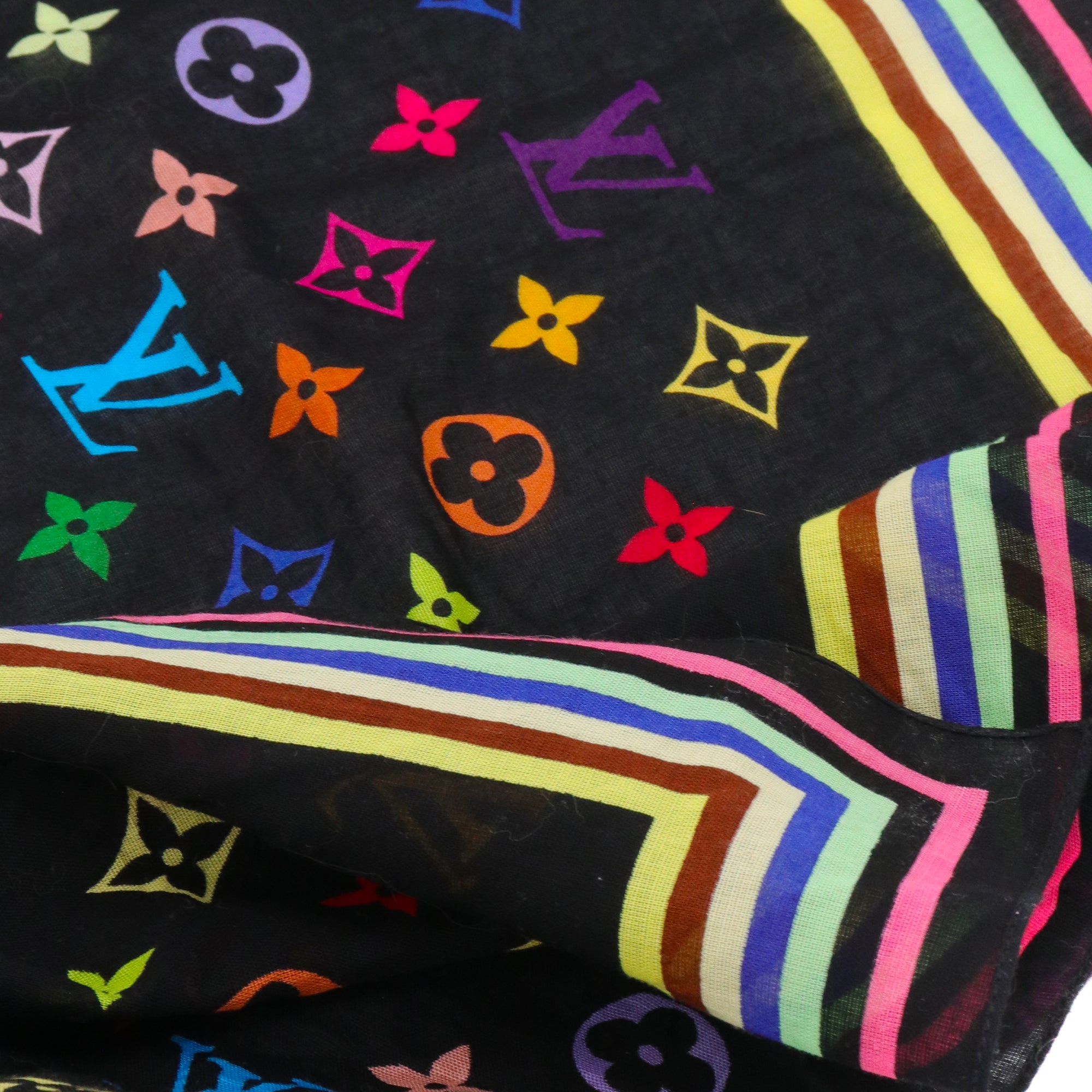 LOUIS VUITTON - Carré 55 Louis Vuitton x Takashi Murakami en coton monogrammé multicolore