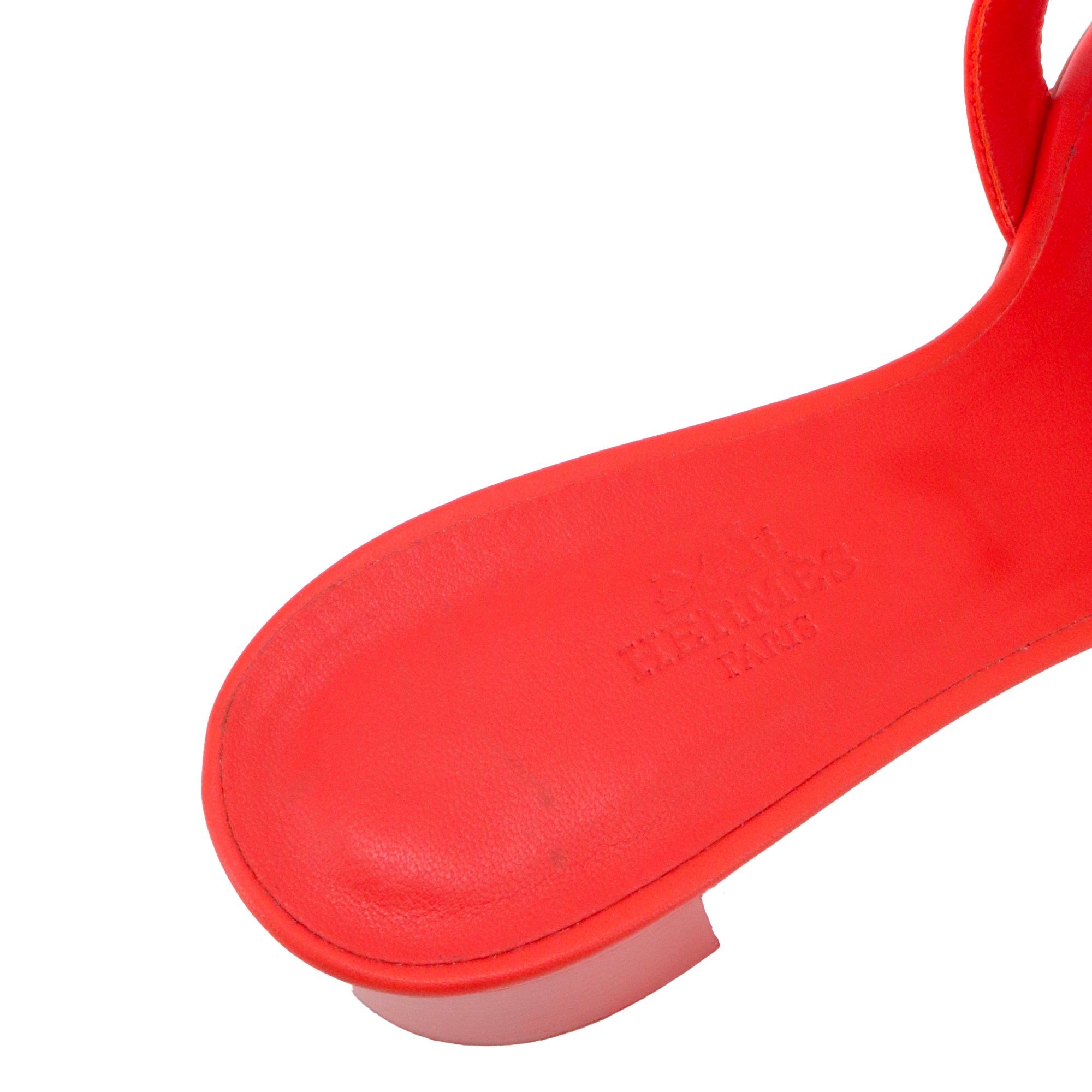 HERMÈS - Hermès Oasis heeled sandals in smooth red leather (size 36.5)