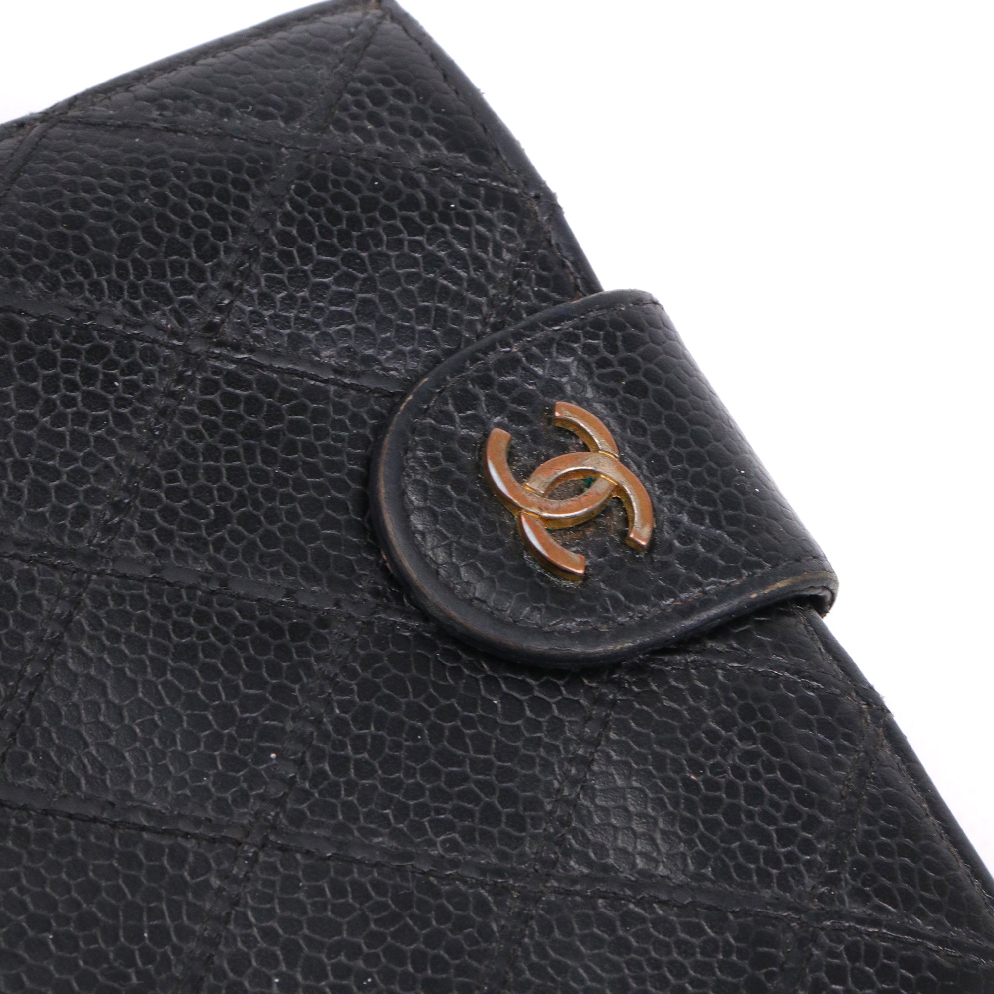 CHANEL - Porte-monnaie Chanel en cuir caviar noir
