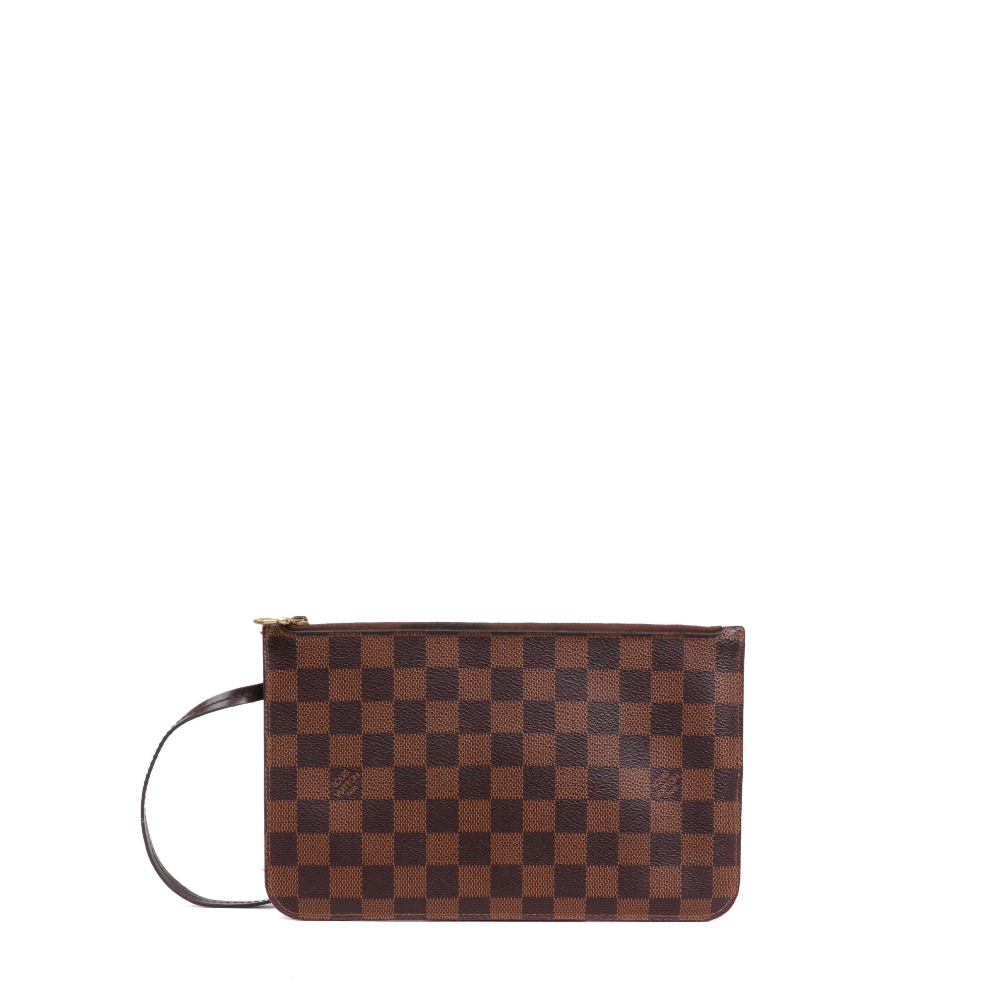LOUIS VUITTON - Pochette Neverfull Louis Vuitton en toile enduite damier ébène