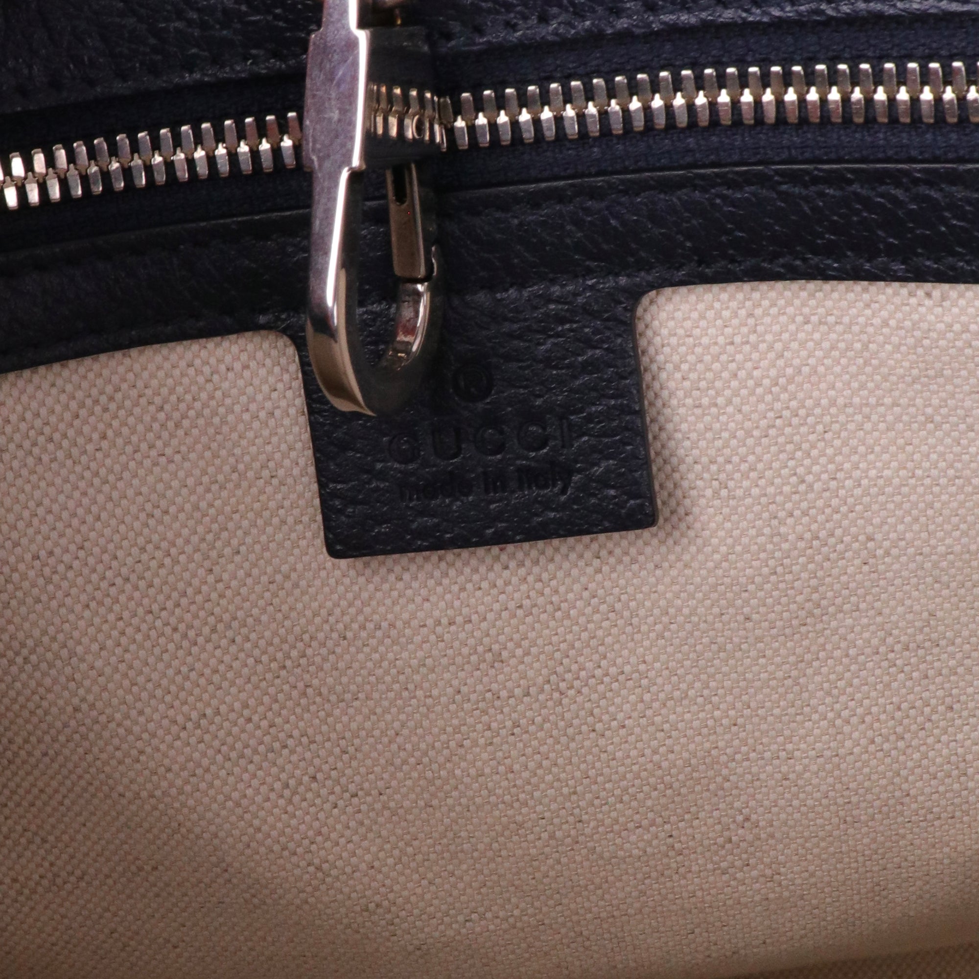 GUCCI - Gucci Bamboo tote bag in black canvas and leather