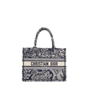 DIOR - Sac cabas Book Tote medium Dior en toile de jouy bleu marine