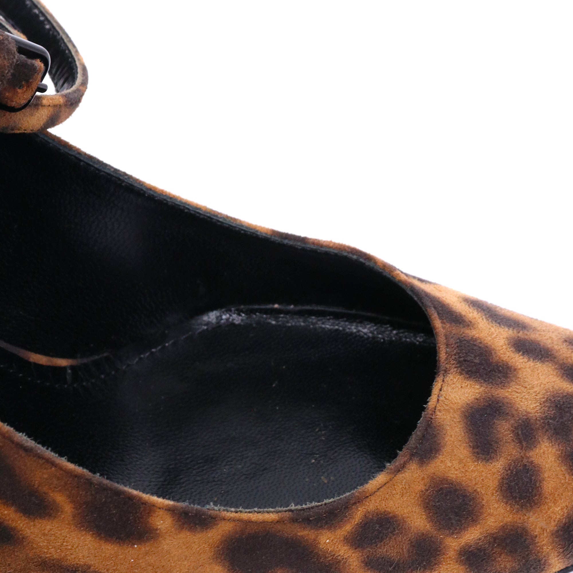SAINT LAURENT - Escarpins à talon Lexi Saint Laurent en suède léopard (T36,5)