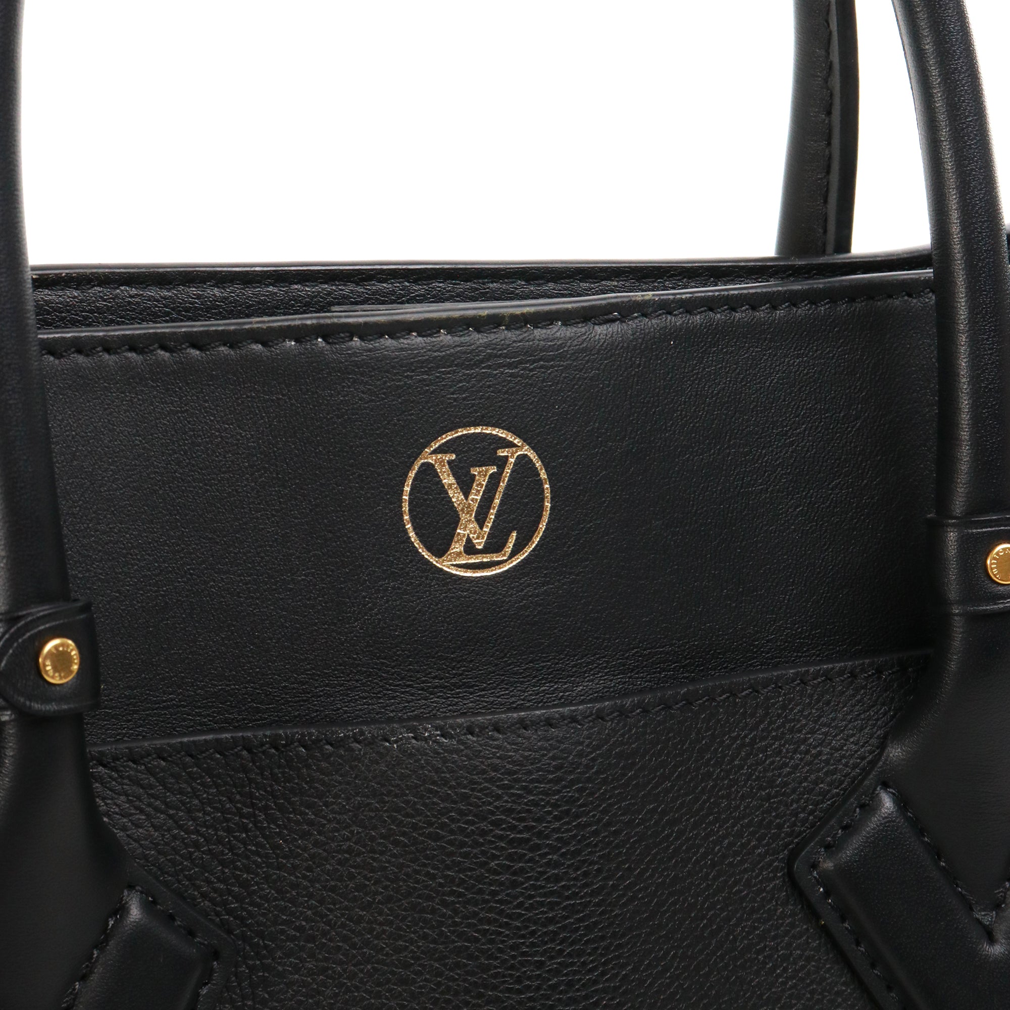 LOUIS VUITTON - Cabas My Side handbag in black grained leather