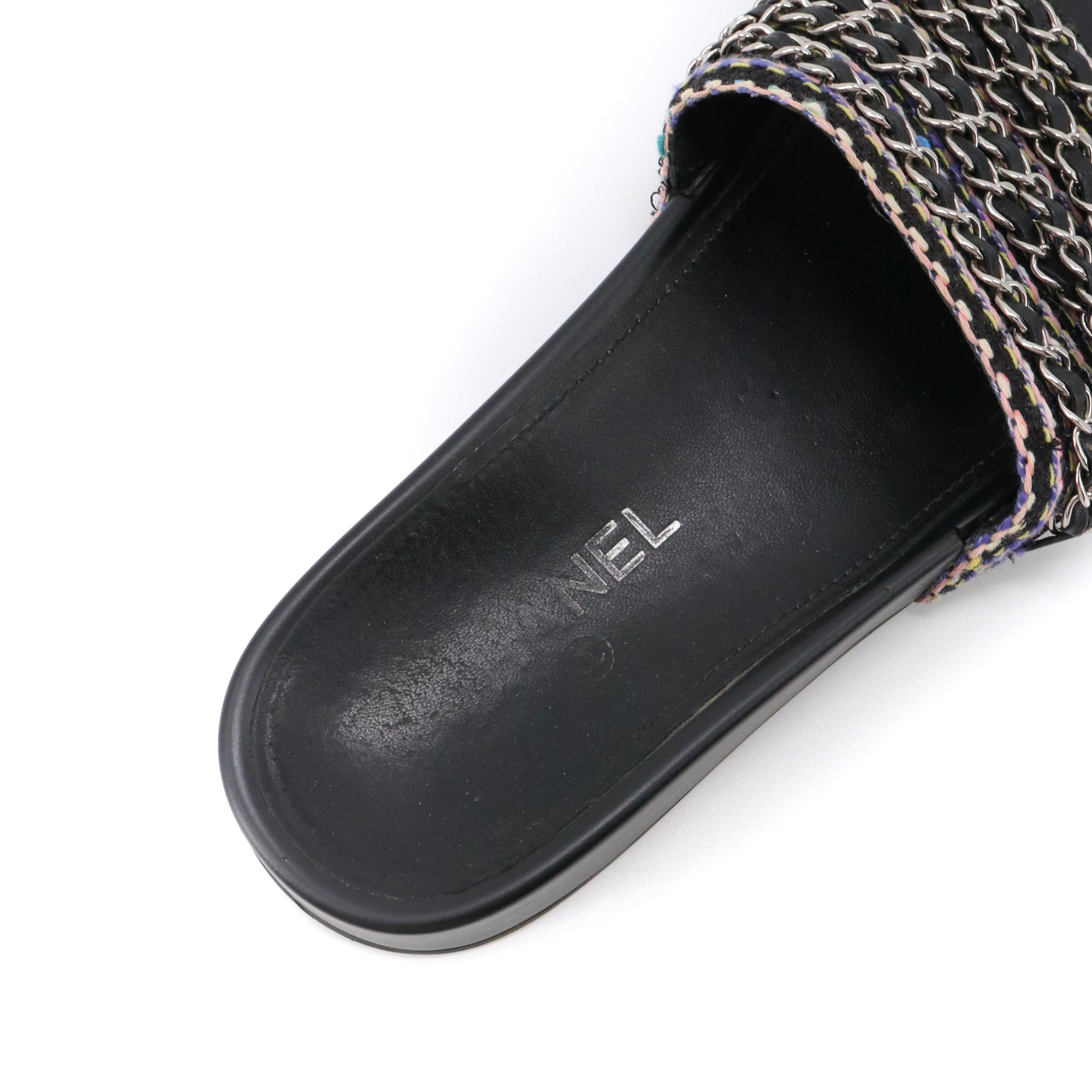 CHANEL - Chanel Tropiconic sandals in multicolored tweed and leather (Size 38)