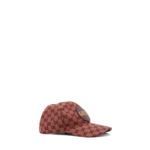 GUCCI - Gucci GG cap in burgundy canvas and leather (L)