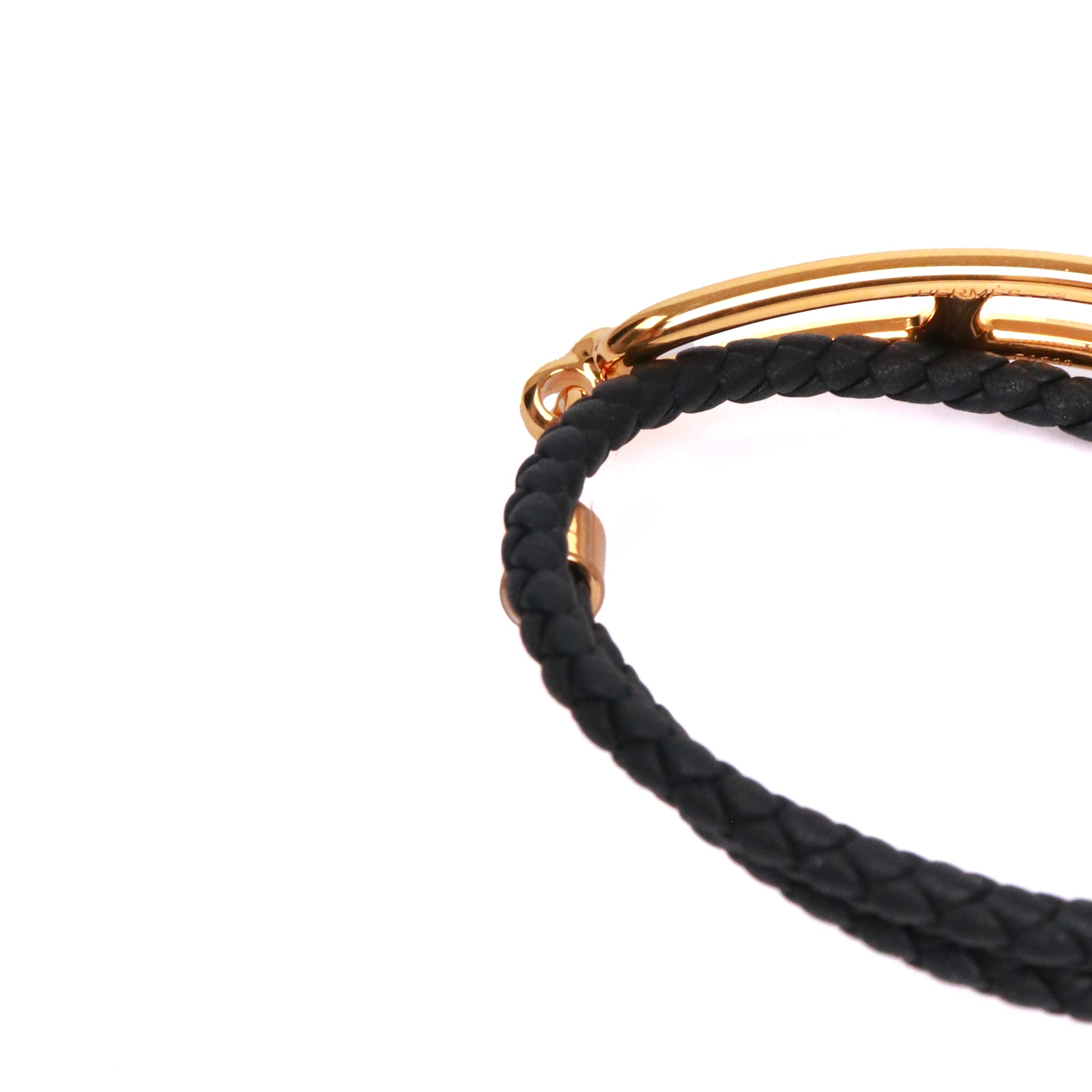 HERMÈS - Hermes Collier de Chien Bracelet in Pink Alligator Leather (T2)