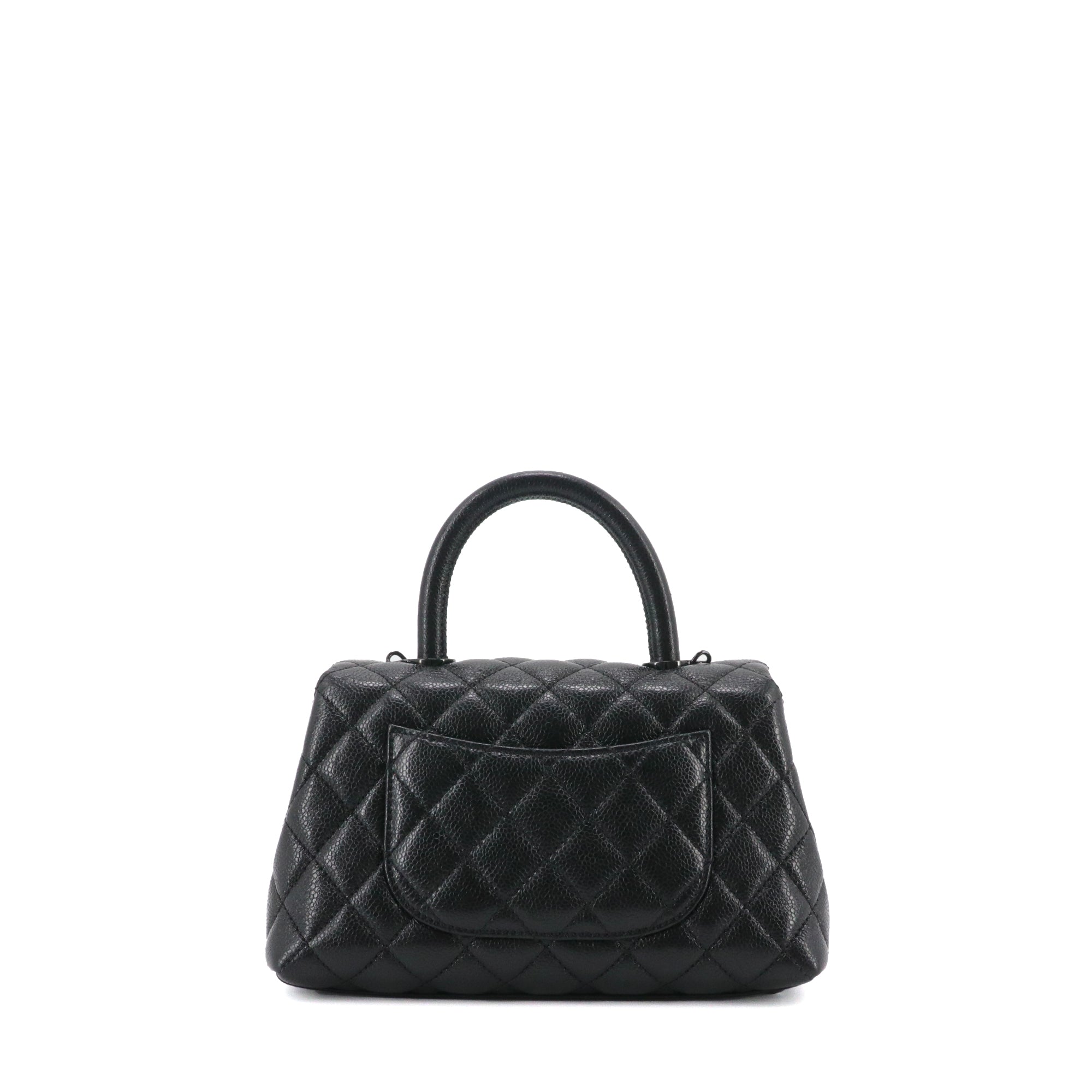 CHANEL - Chanel Coco Handle shoulder bag in full black caviar leather