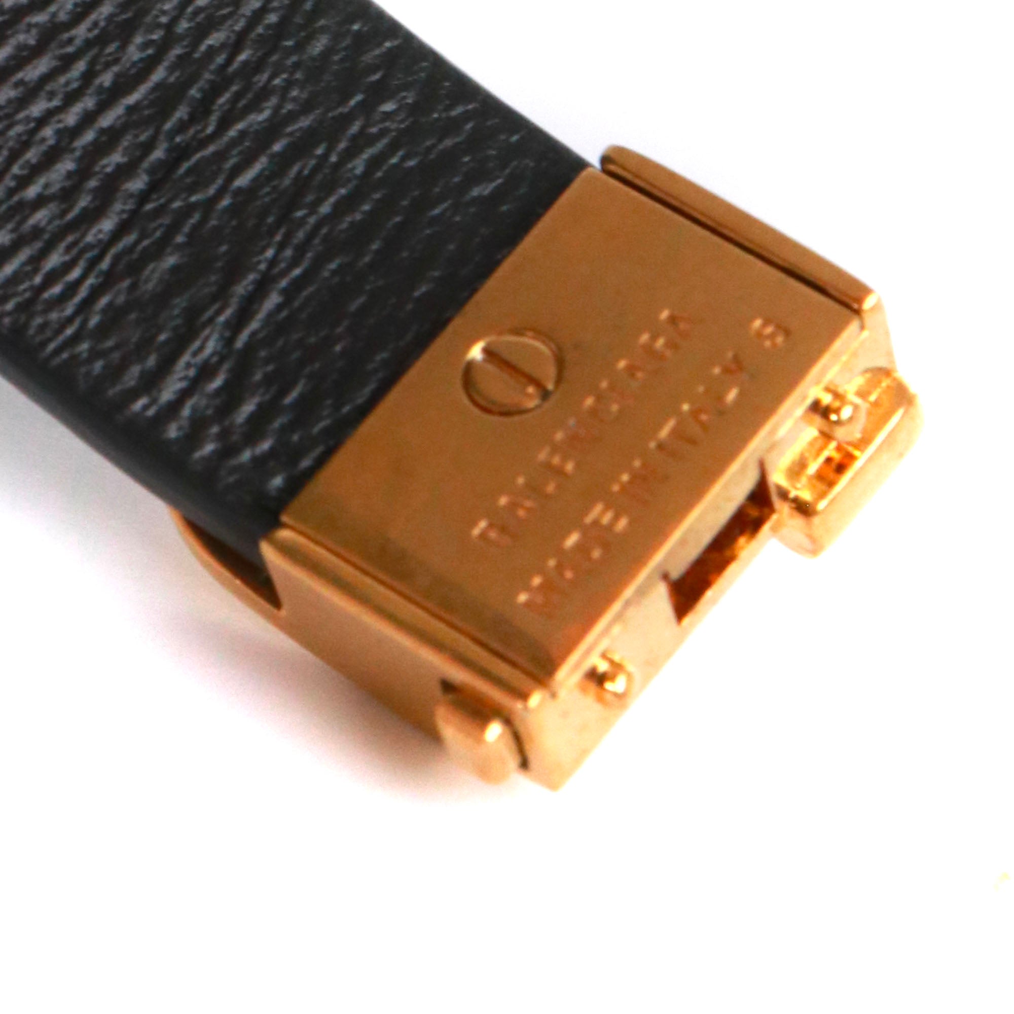 BALENCIAGA - Balenciaga croc-embossed BB bracelet in gray leather 