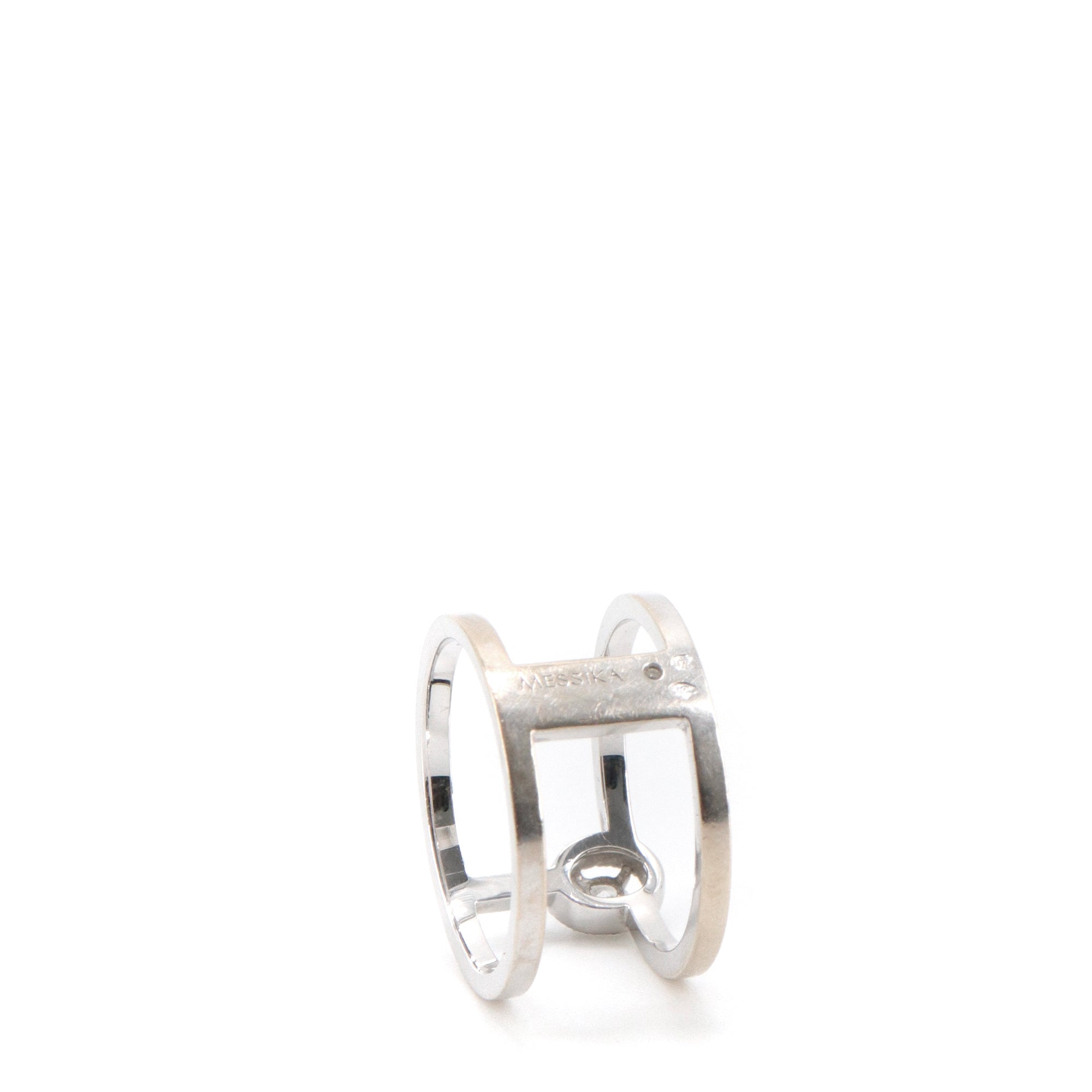 MESSIKA - Bague Glam'Azone Messika or blanc et diamants (T51)