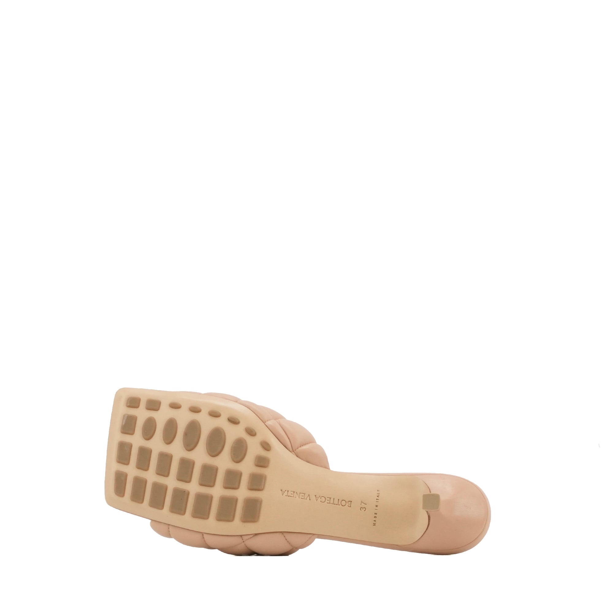 BOTTEGA VENETA - Bottega Veneta heeled sandals in beige quilted leather (T37)