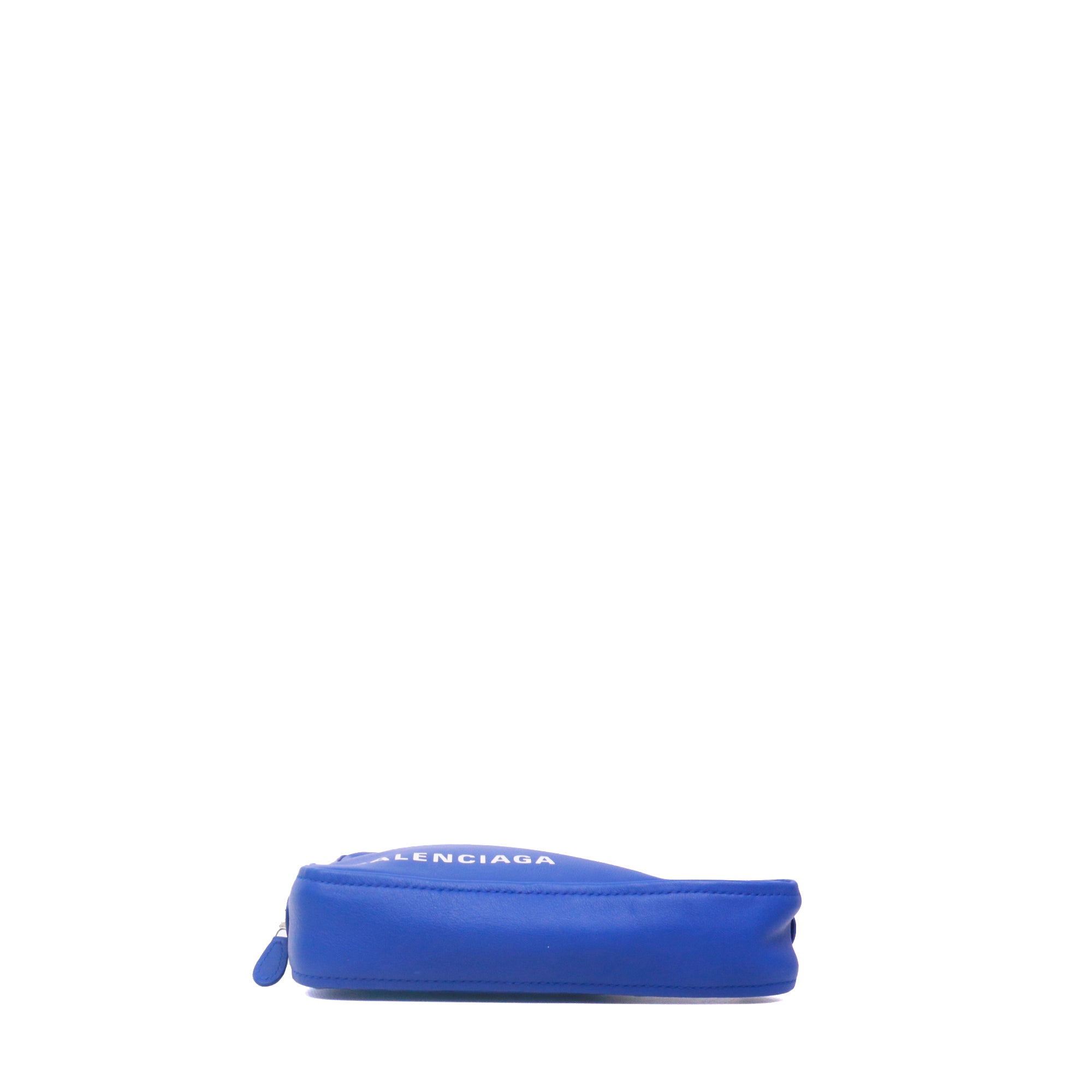 BALENCIAGA - Pochette Ville triangle Balenciaga en cuir lisse bleu
