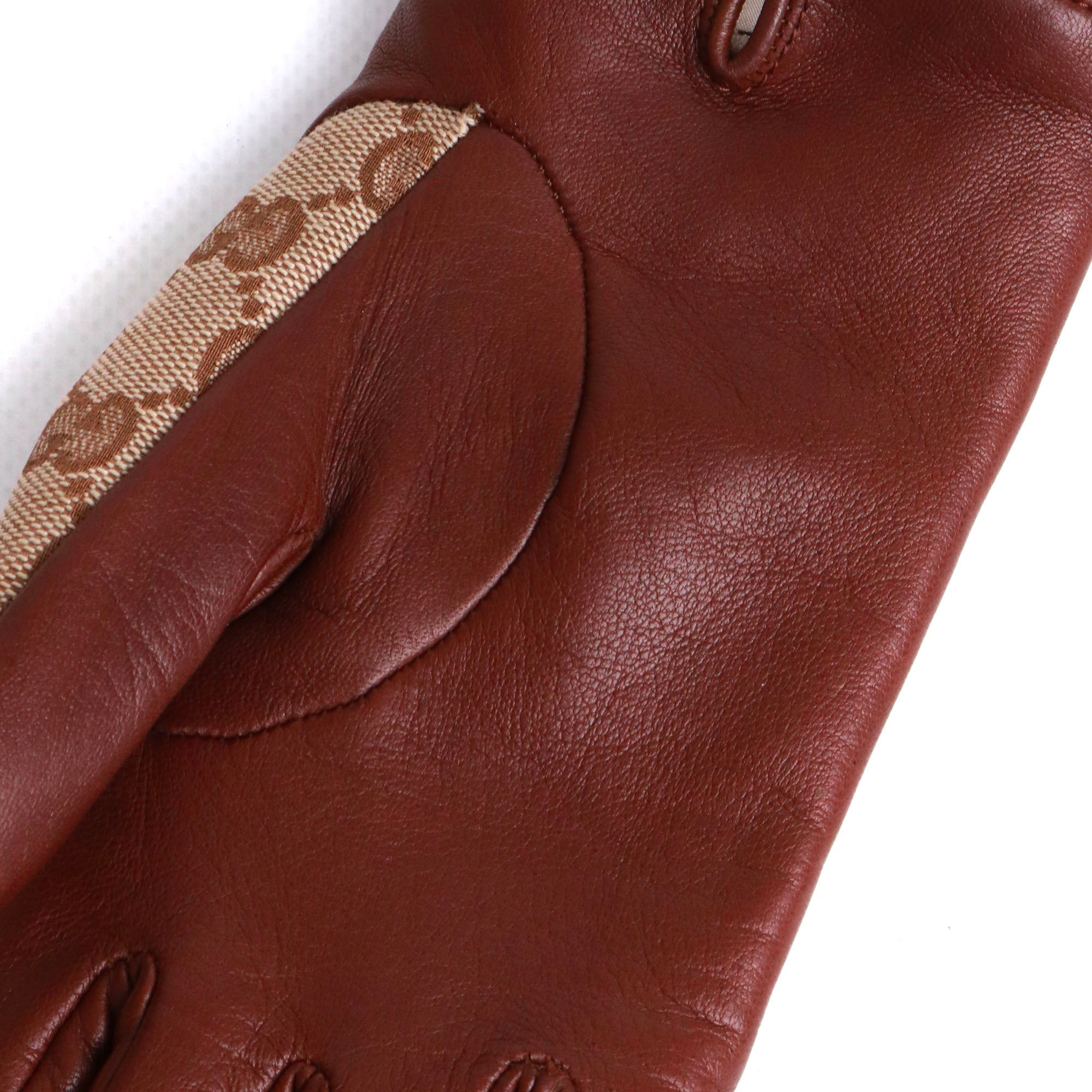 SAINT LAURENT - Purple leather gloves (M)