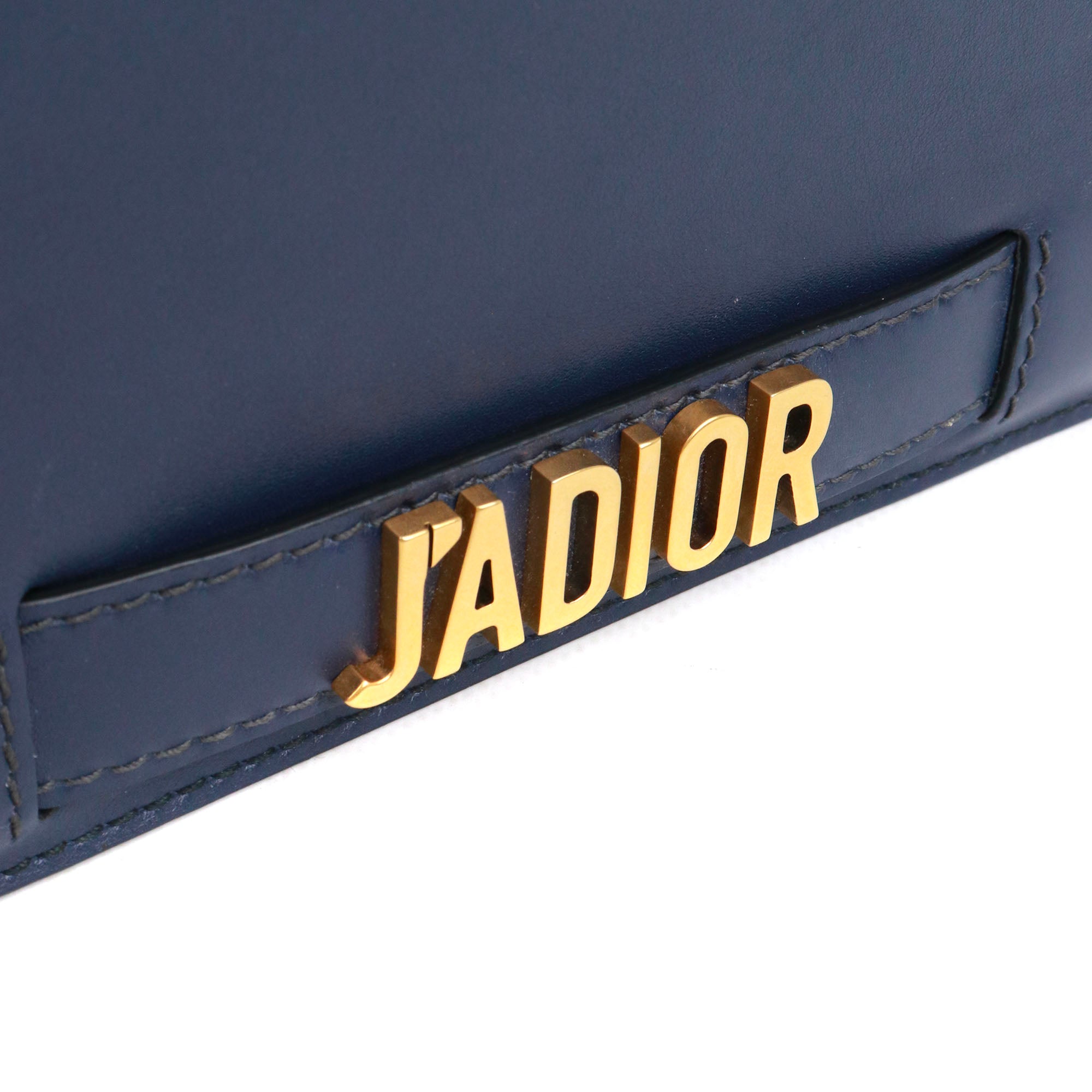 DIOR - Sac à bandoulière Wallet J'Adior Dior en cuir lisse bleu marine