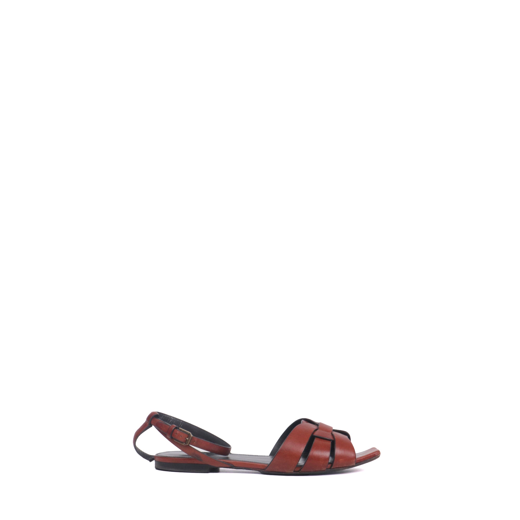 SAINT LAURENT - Sandales Tribute Saint Laurent en cuir marron (T40)