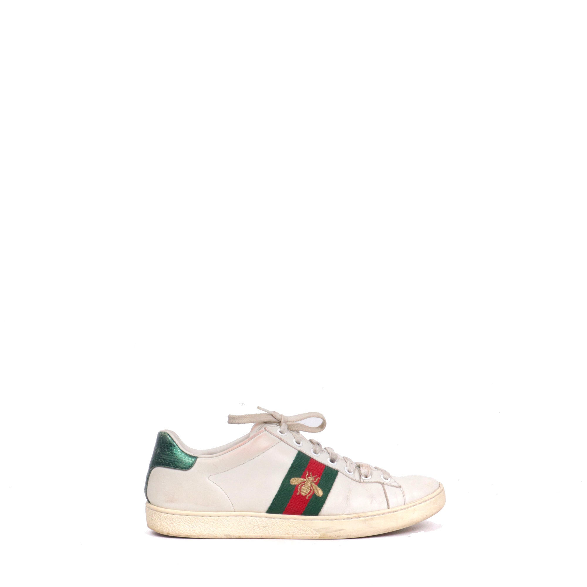 GUCCI - Sneakers Ace Gucci en cuir blanc (T38.5)