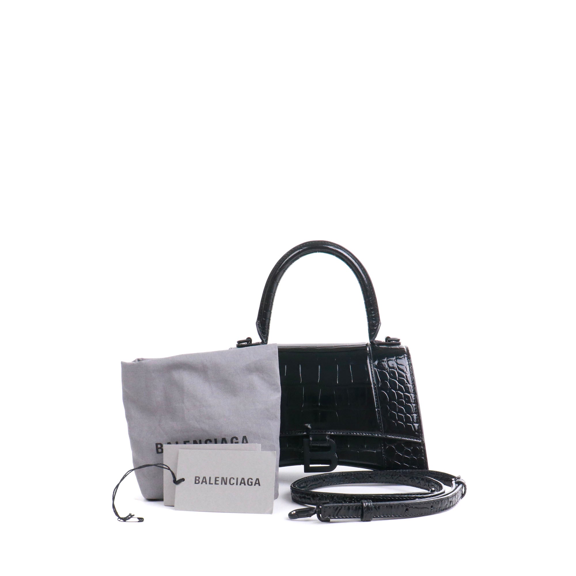 BALENCIAGA - Hourglass Balenciaga Small Size shoulder bag in pink smooth leather