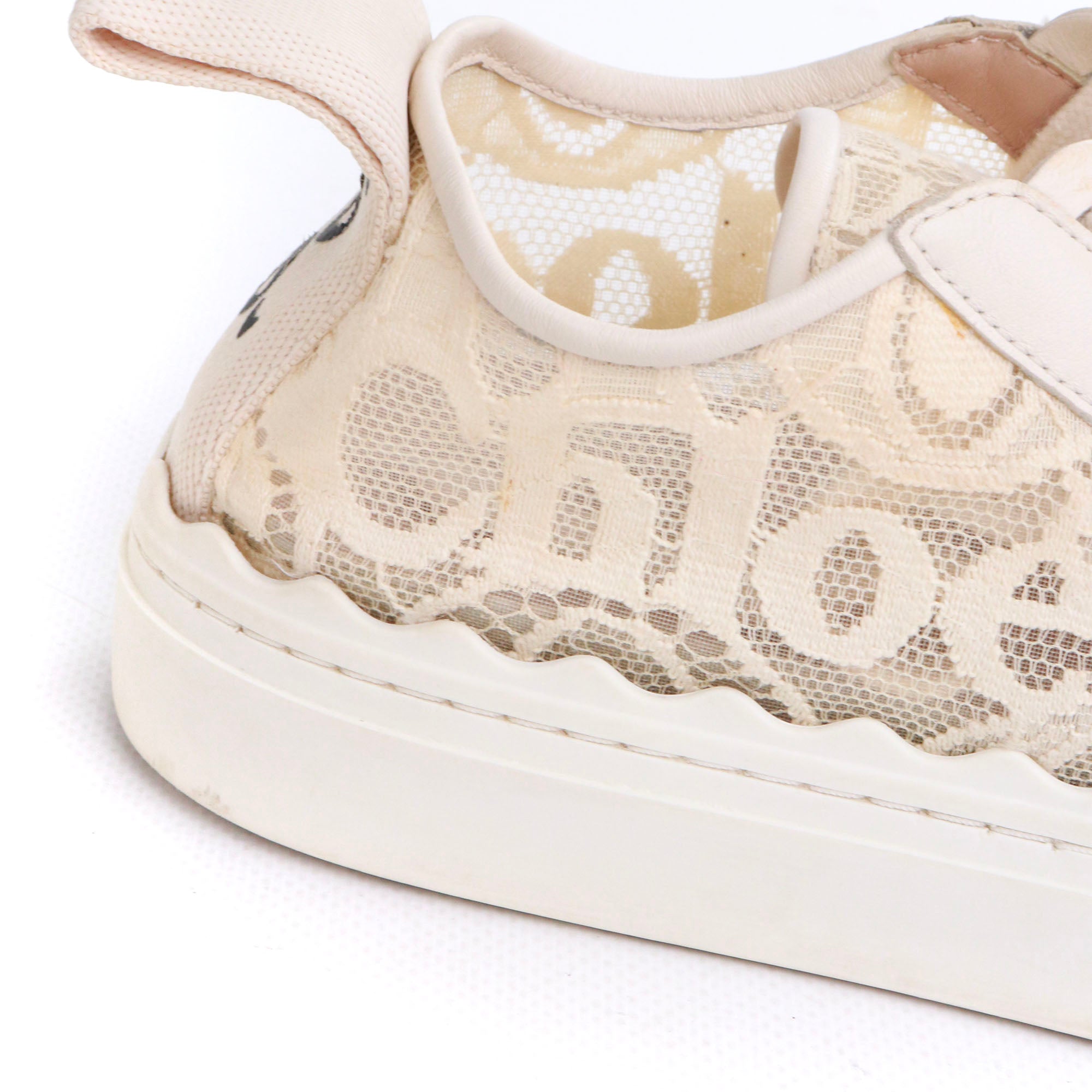 CHLOÉ - Lauren sneakers in beige canvas (T35)