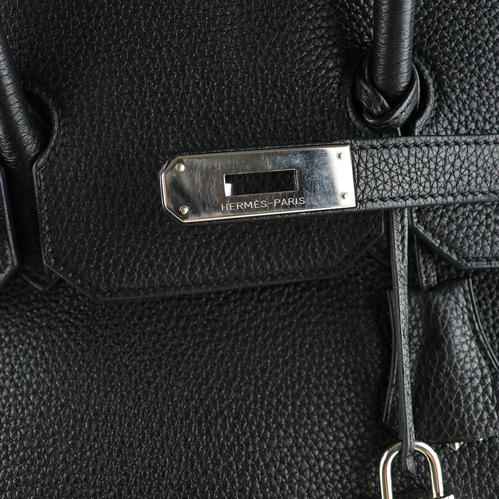 HERMÈS - Birkin 35 handbag in black togo leather 