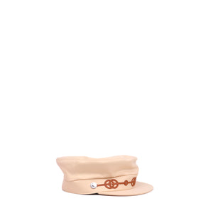 HERMÈS - Cabourg Cliquetis cap in beige cotton (T59)