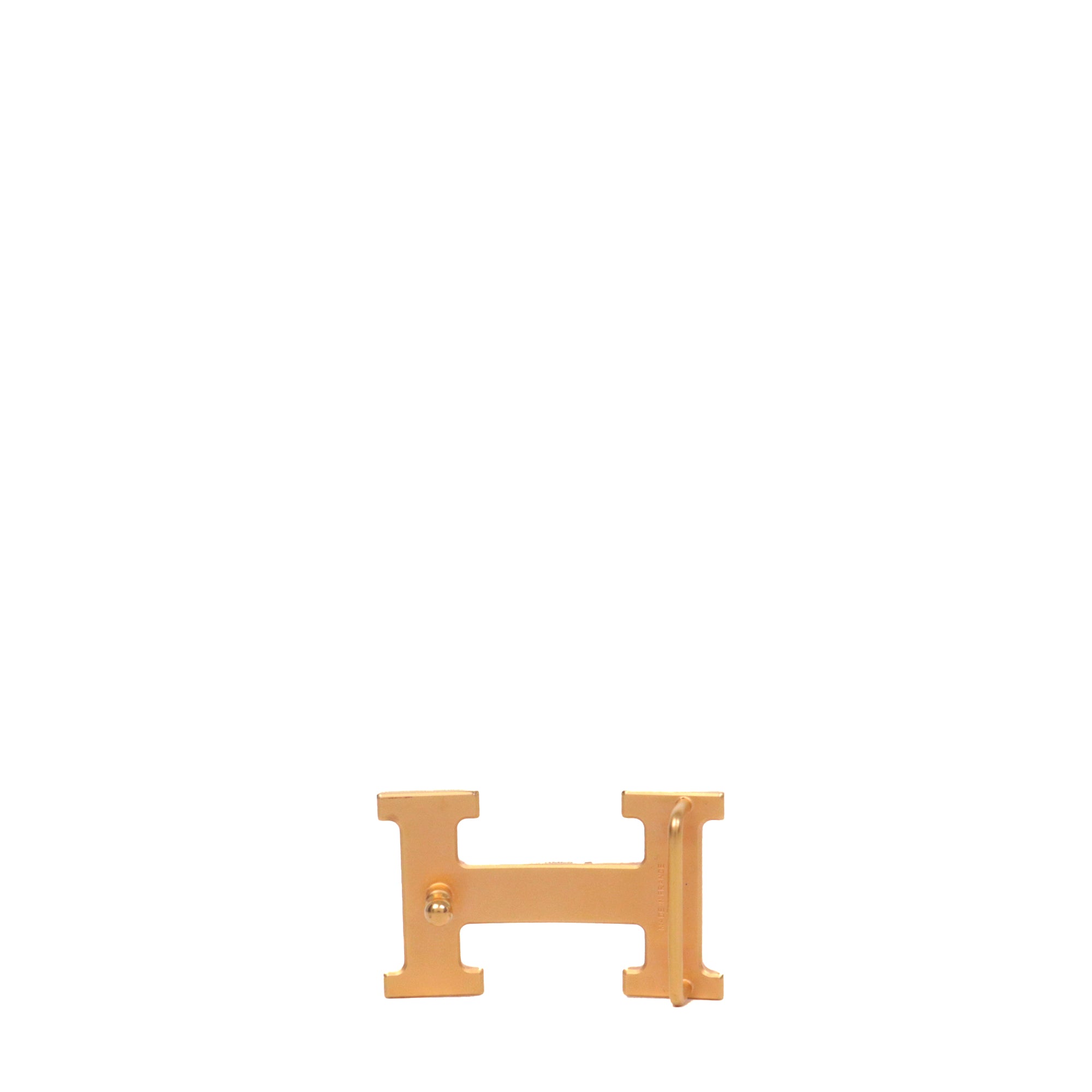 HERMÈS - Boucle de ceinture H Hermès en métal doré