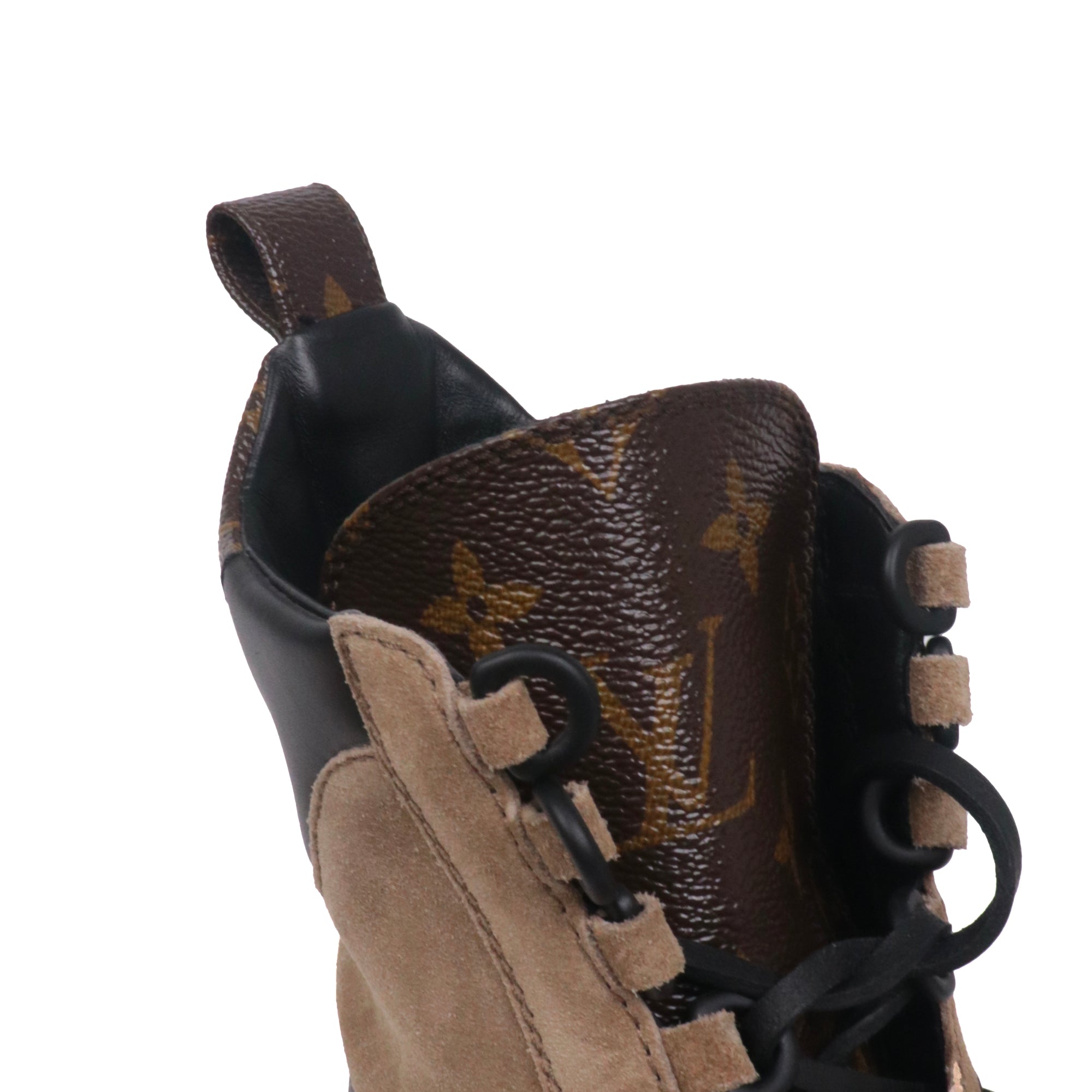 LOUIS VUITTON - Boots Desert Lauréate Louis Vuitton en cuir velours et toile monogrammée  (T37)
