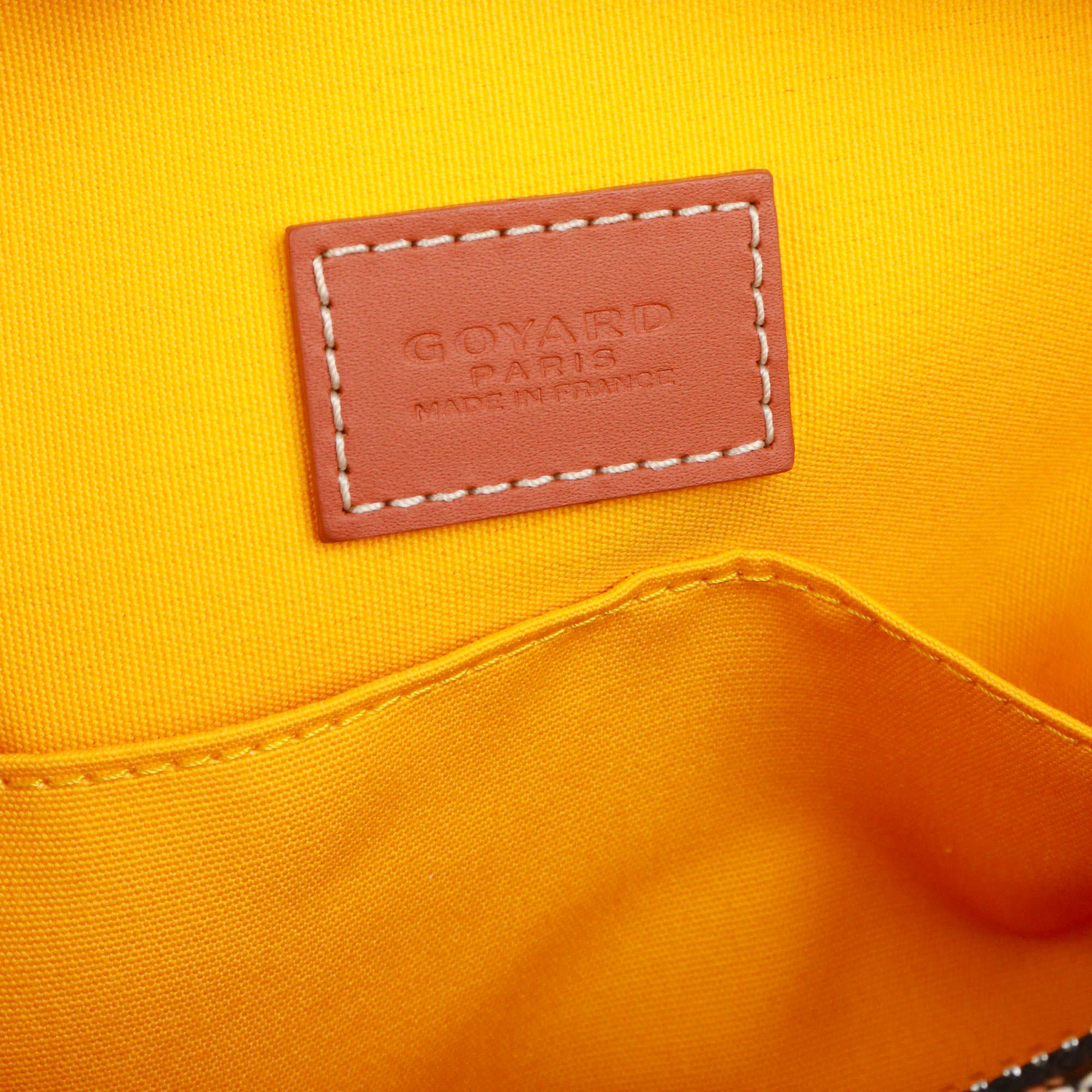 GOYARD - Belvédère PM shoulder bag in coated canvas and yellow leather