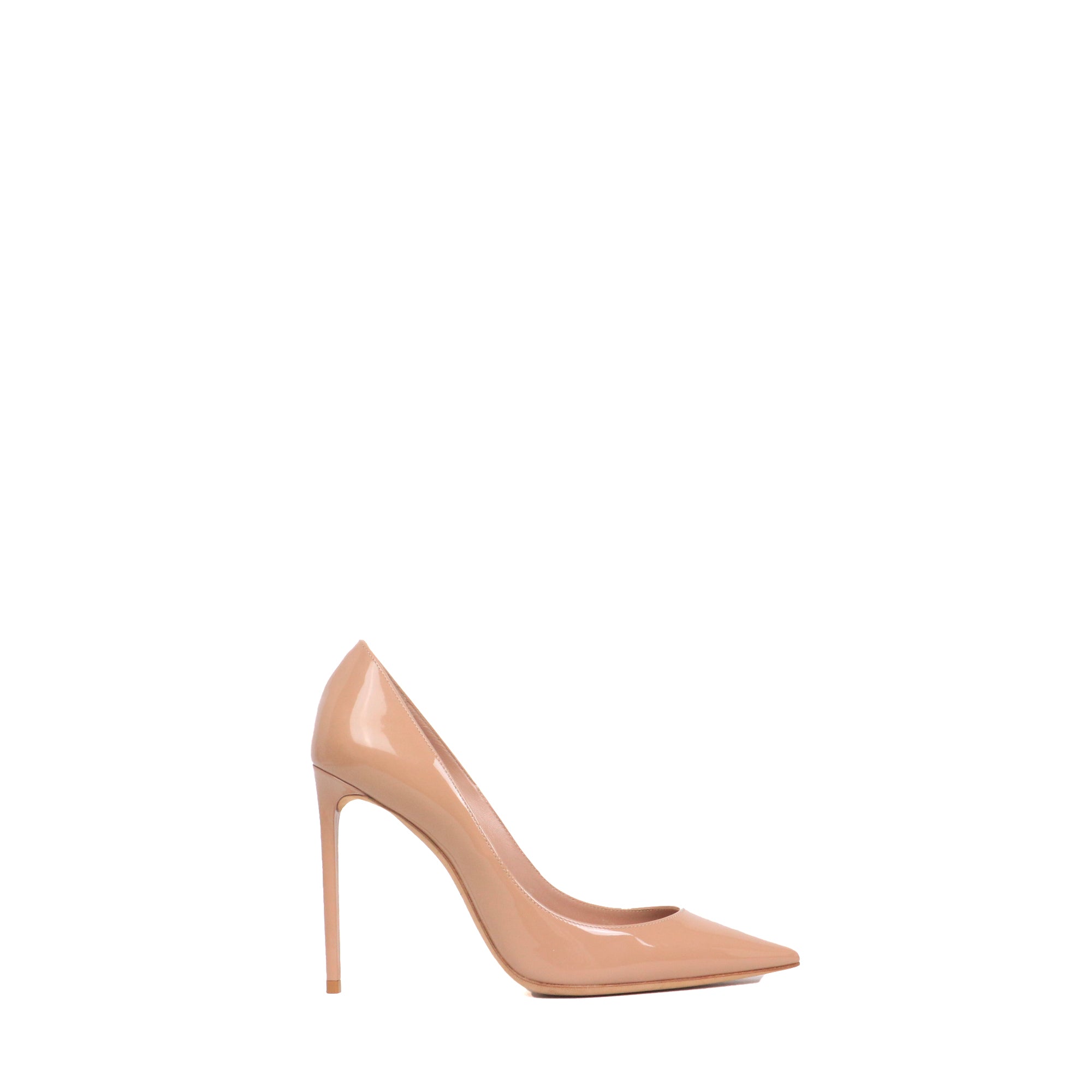 SAINT LAURENT - Escarpins Anja Saint Laurent en cuir verni nude (T37)