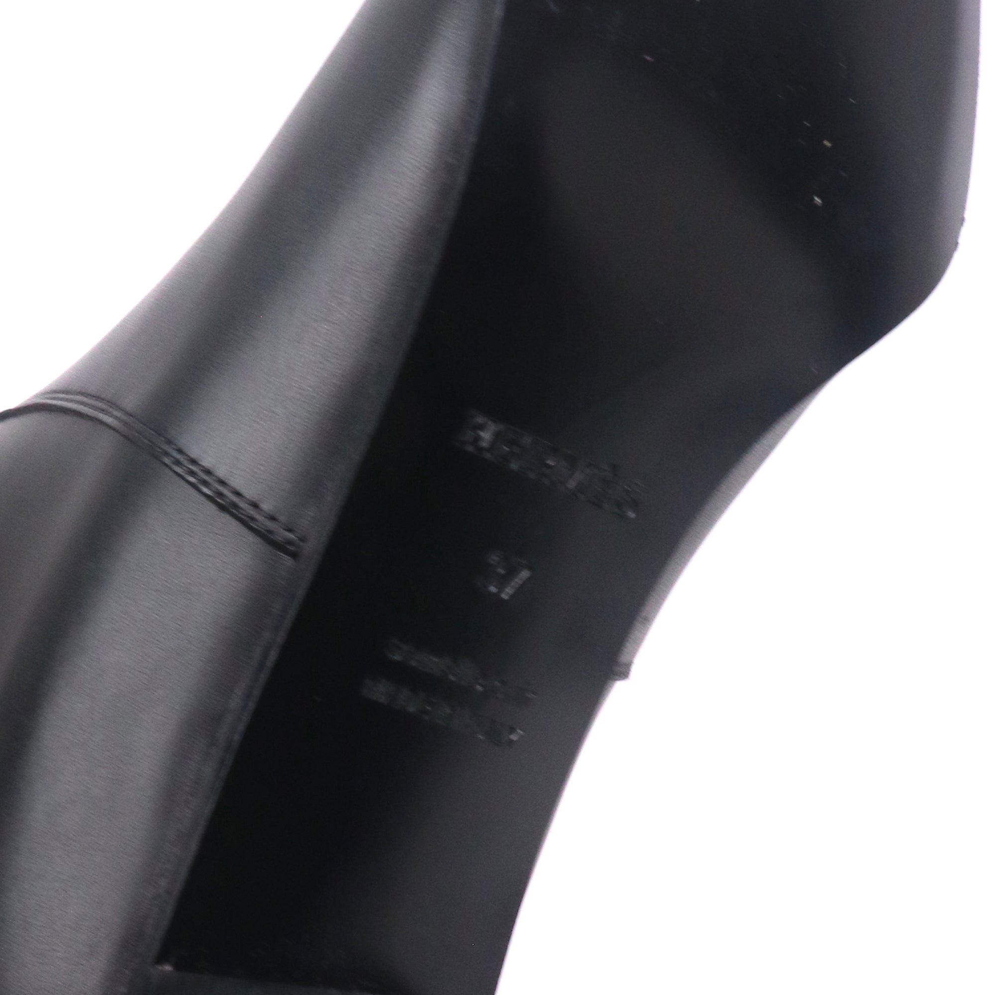 HERMÈS - Bottes à talons Versailles Hermès en cuir noir (T37)