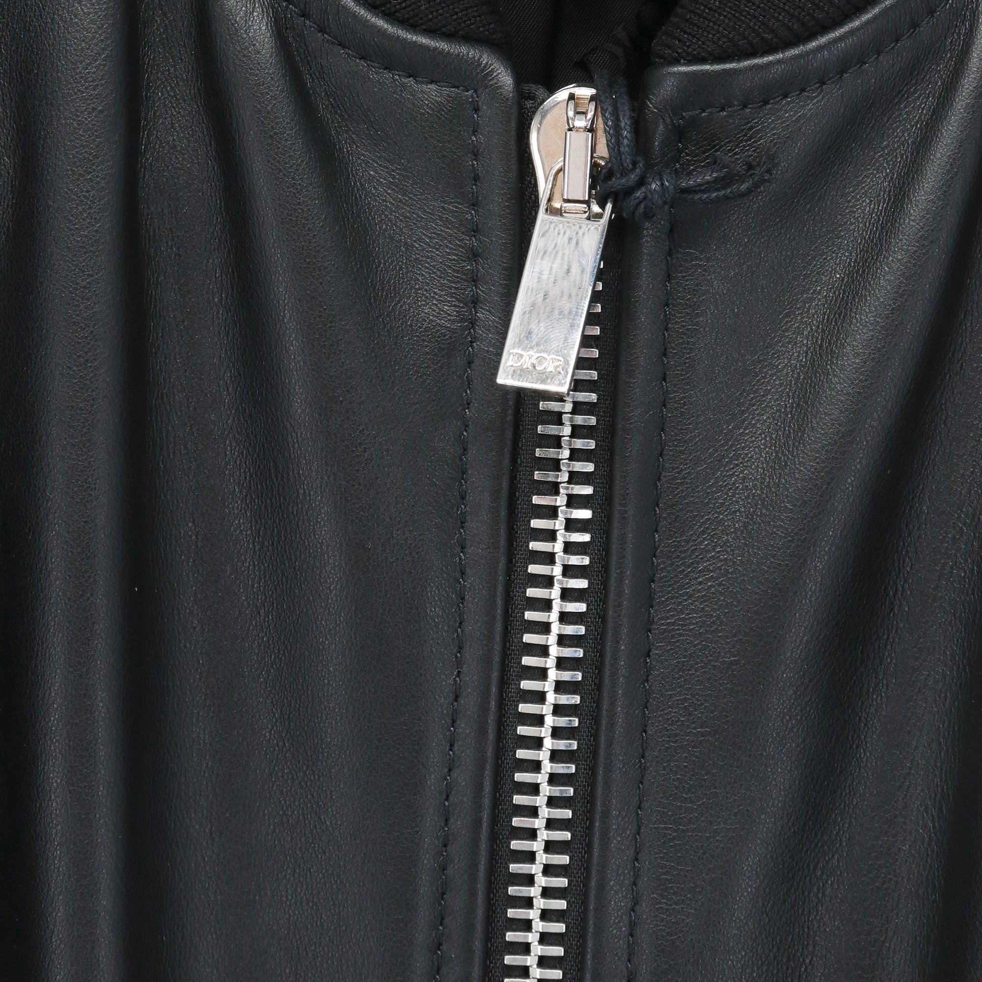 DIOR - Blouson Dior en cuir noir (T46)
