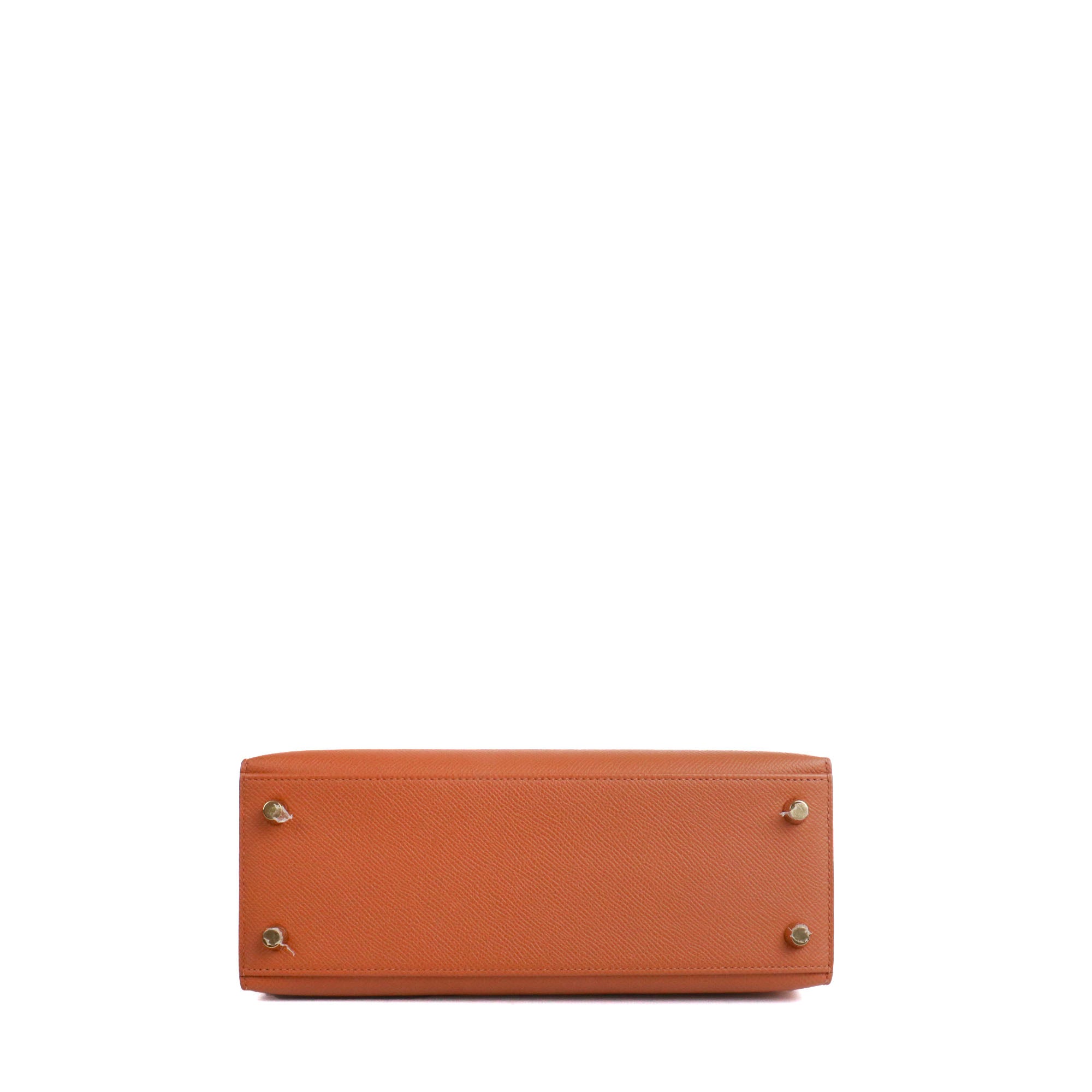 HERMÈS - Sac à main Kelly 25 Hermès bicolore en cuir epsom gold et craie