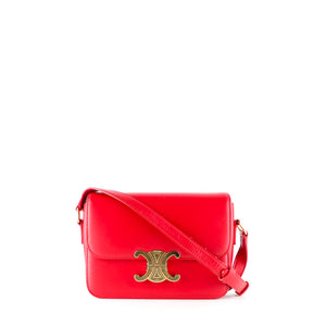 CELINE - Sac à bandoulière Triomphe teen en cuir rouge