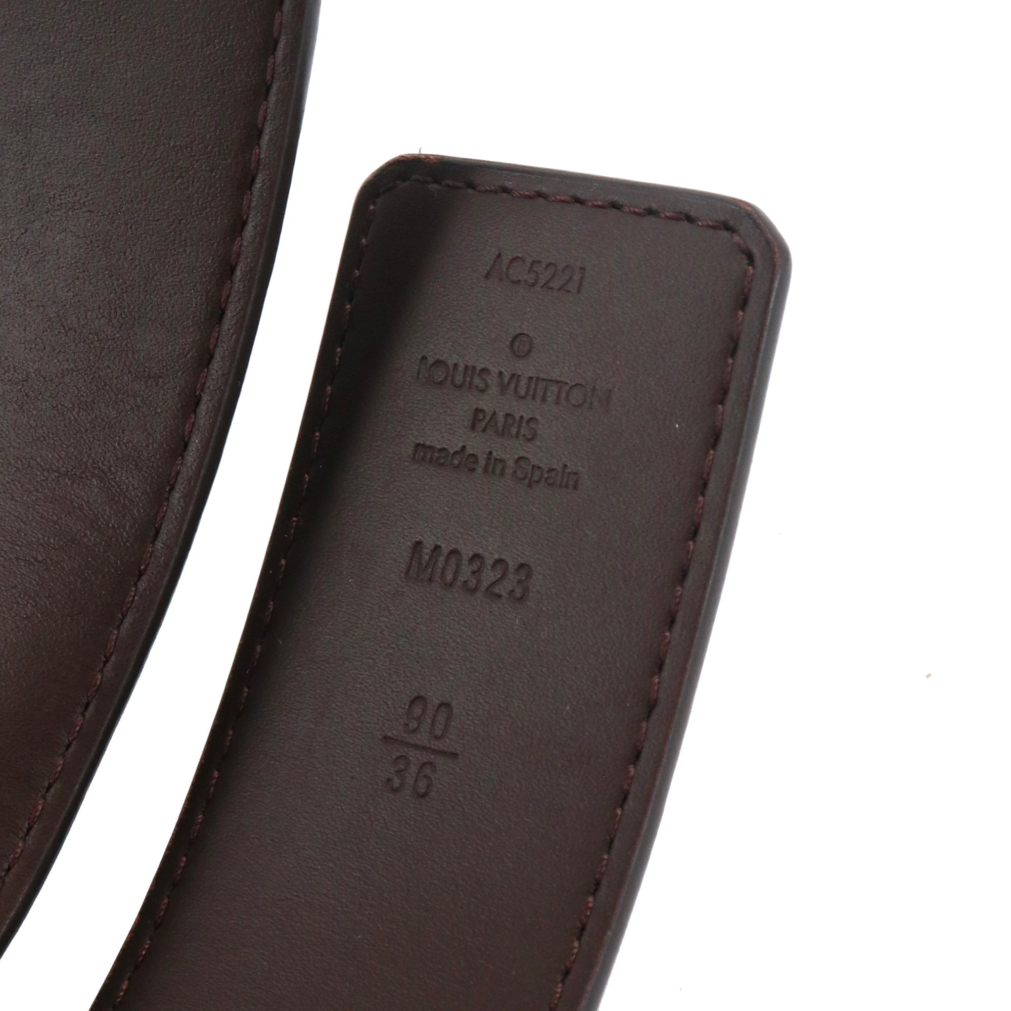 LOUIS VUITTON - Ceinture LV Initiales Louis Vuitton en toile monogrammée (T90)