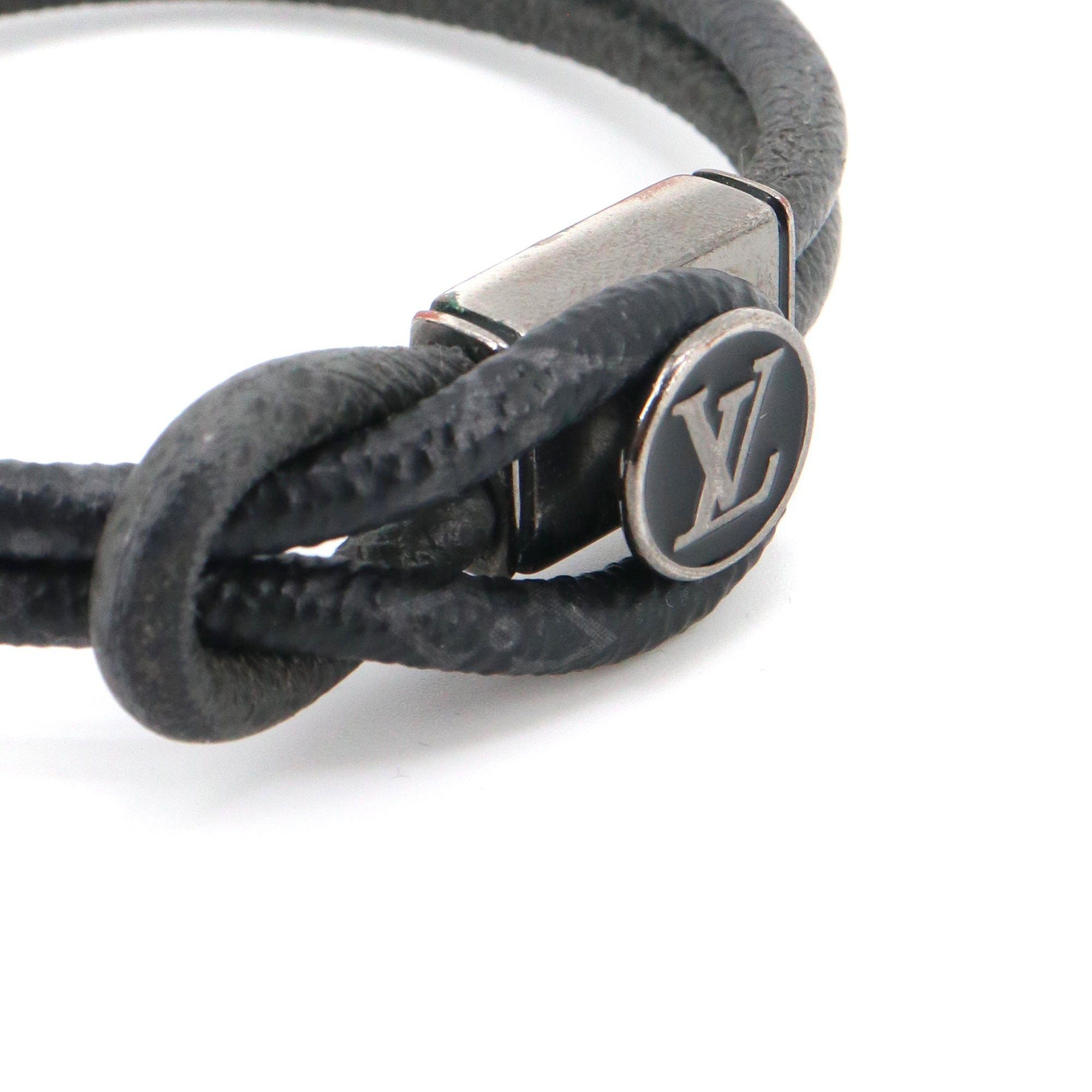 LOUIS VUITTON - Bracelet Loop It Louis Vuitton en cuir et en toile monogrammée éclipse