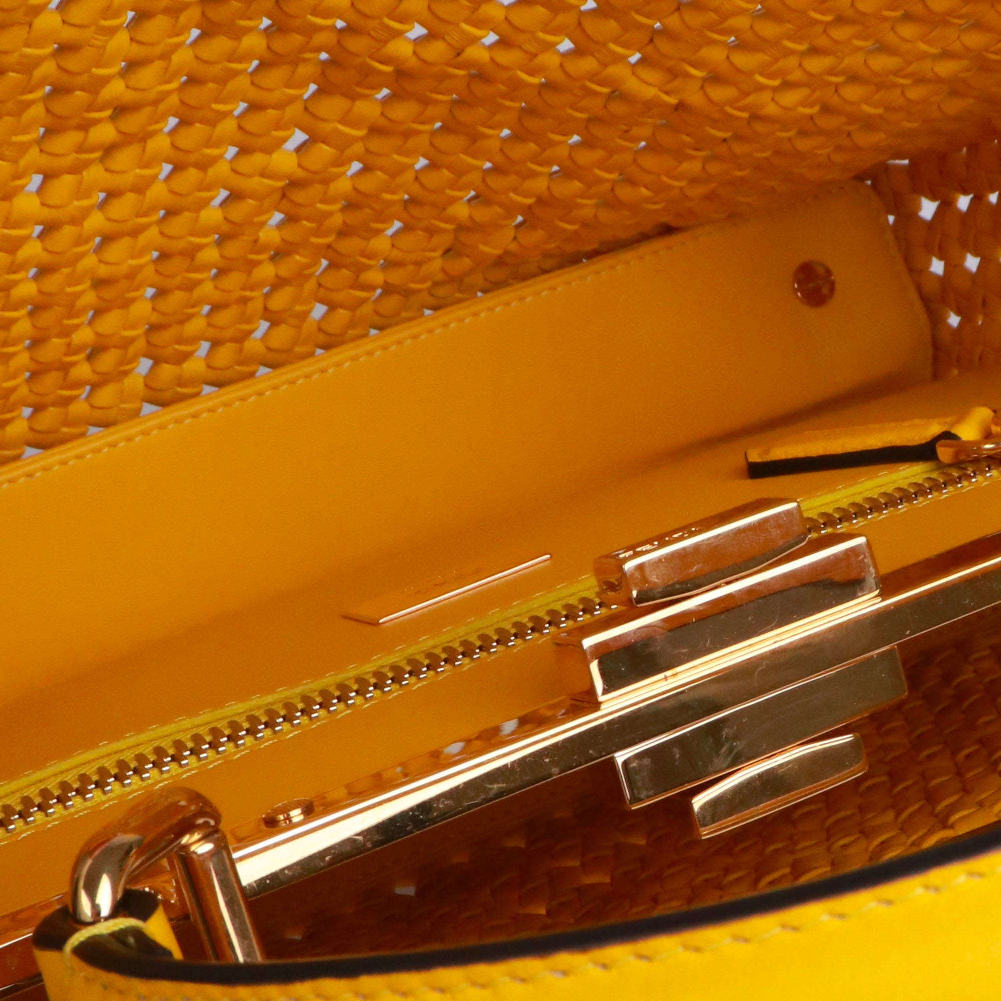 FENDI - Large model Peekaboo handbag in black canvas and leather