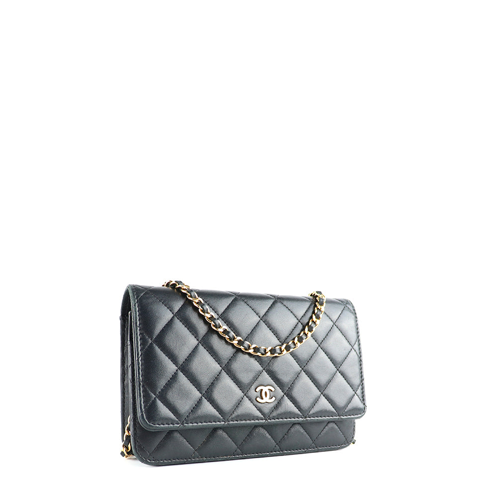 CHANEL - Sac Wallet On Chain Timeless en cuir noir