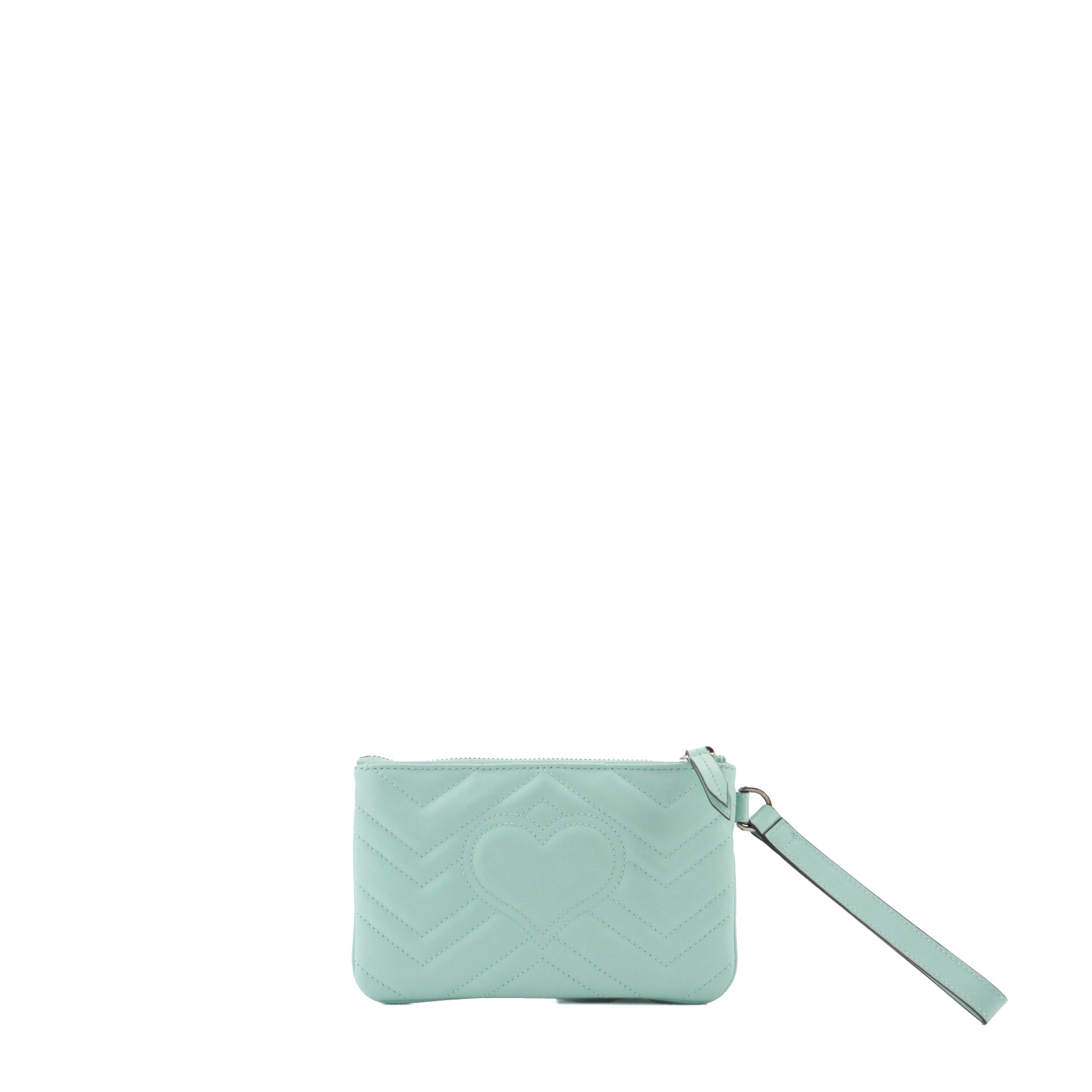 GUCCI - Pochette GG Marmont Gucci en cuir chevron bleu pastel