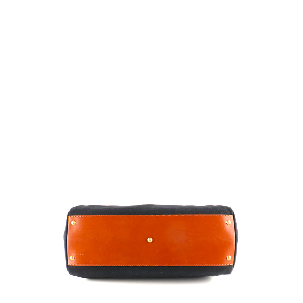 FENDI - Large model Peekaboo handbag in black canvas and leather