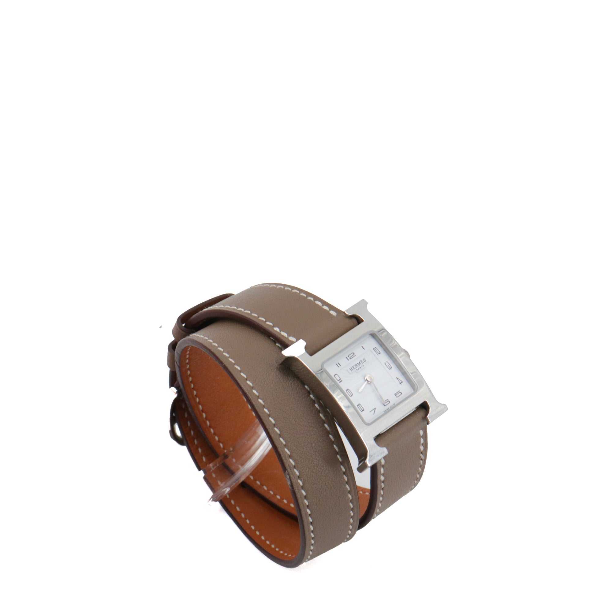 HERMÈS - Kelly watch in brown leather