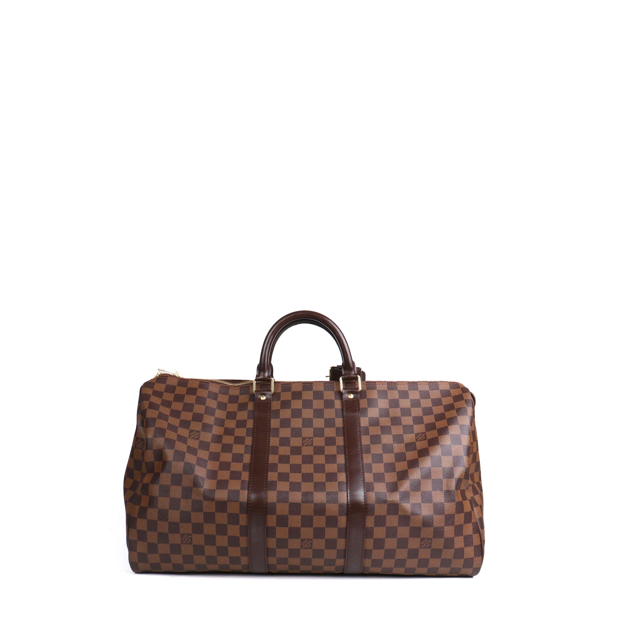 LOUIS VUITTON - Sac de voyage Keepall 50 Louis Vuitton en toile damier ébène