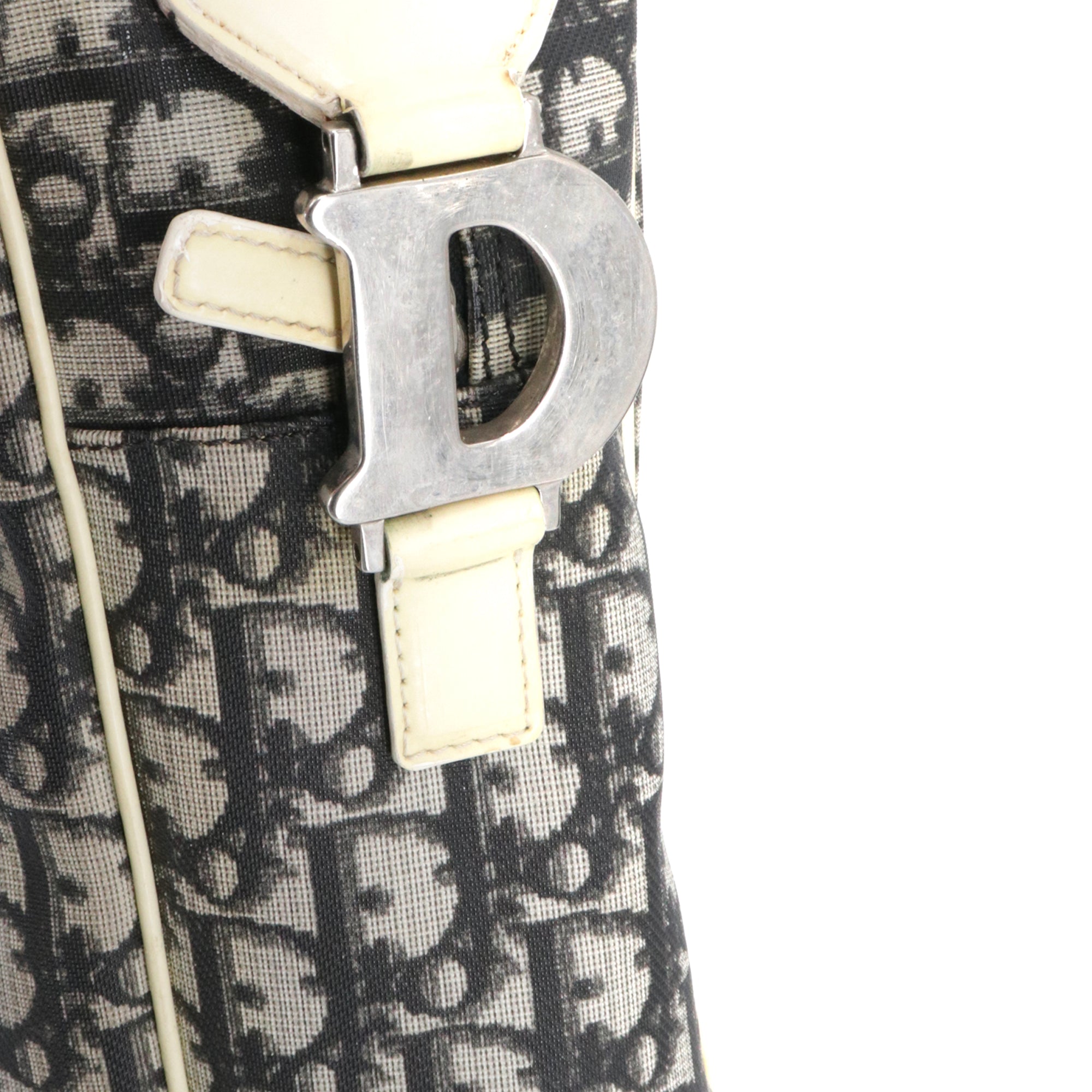 DIOR - Sac à bandoulière Dior en toile noire et blanche vintage